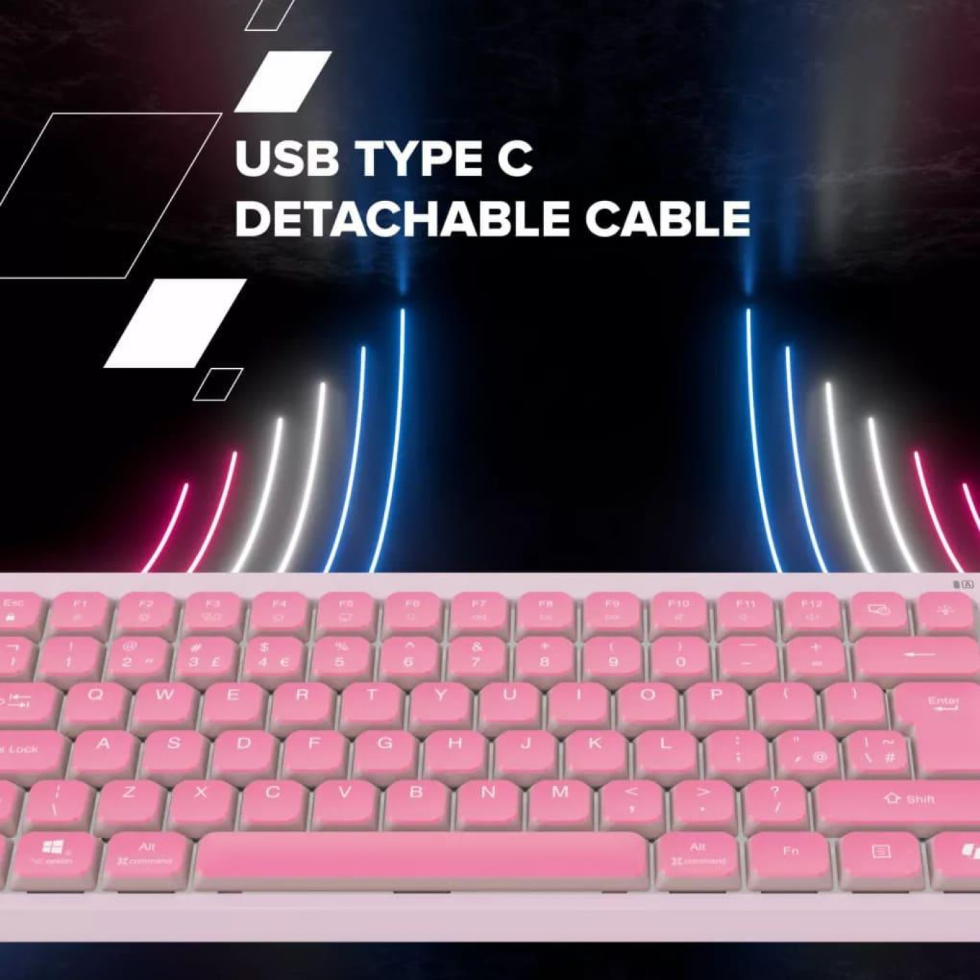 Клавіатура Canyon Keyboard OnType 10 Low Profile EN Wired Pink (CNS-HKB10P)
