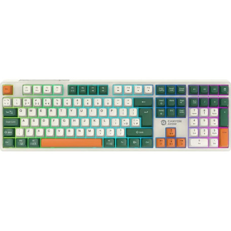 Клавіатура Canyon keyboard Shadder GKW-11 Mech RGB UK/US Wireless White (CND-SKBW11)