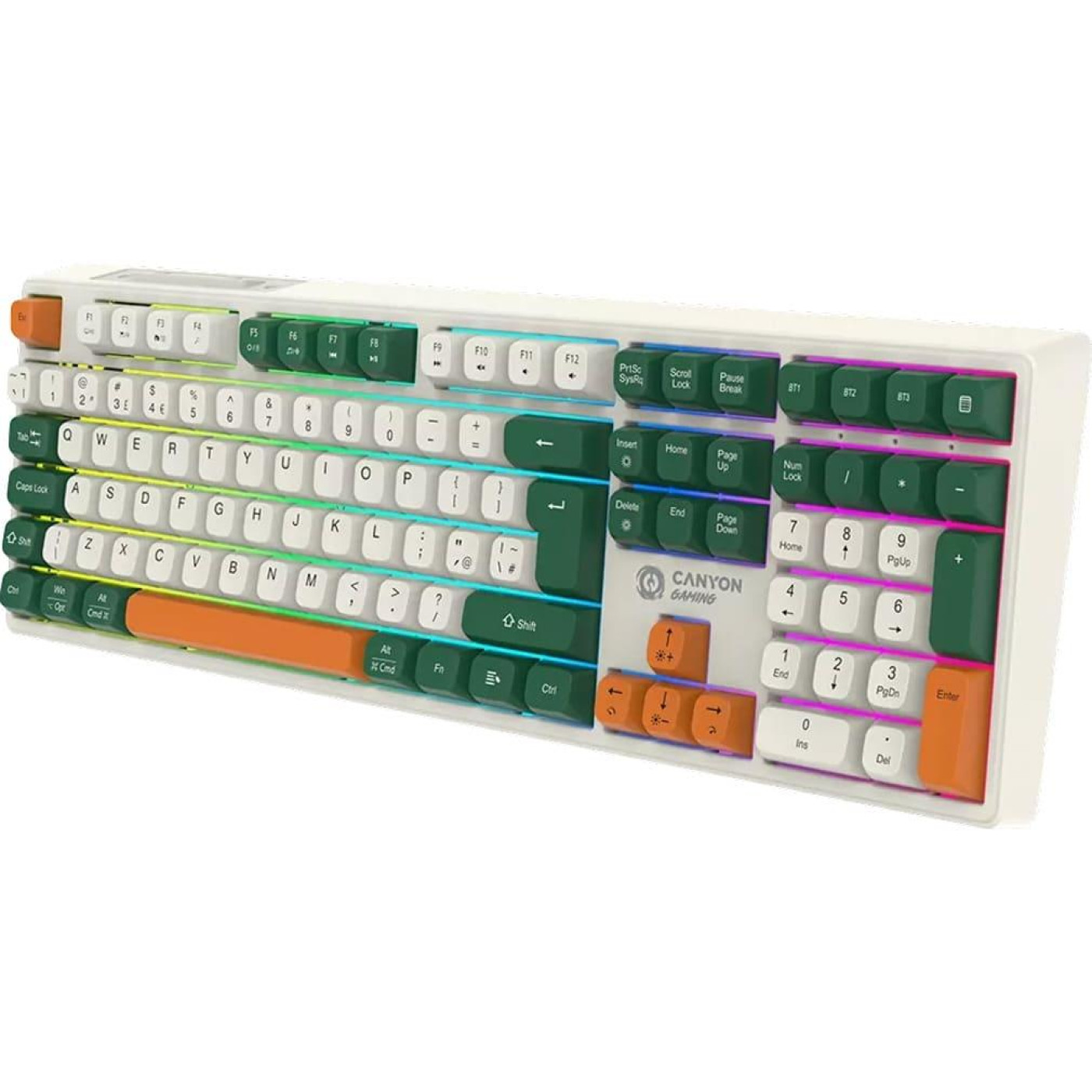 Клавіатура Canyon keyboard Shadder GKW-11 Mech RGB UK/US Wireless White (CND-SKBW11)