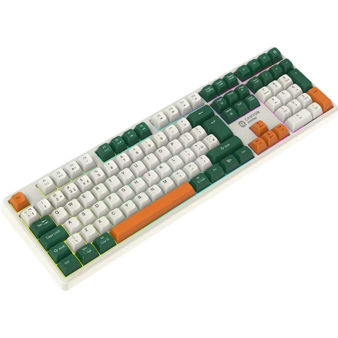 Клавіатура Canyon keyboard Shadder GKW-11 Mech RGB UK/US Wireless White (CND-SKBW11)
