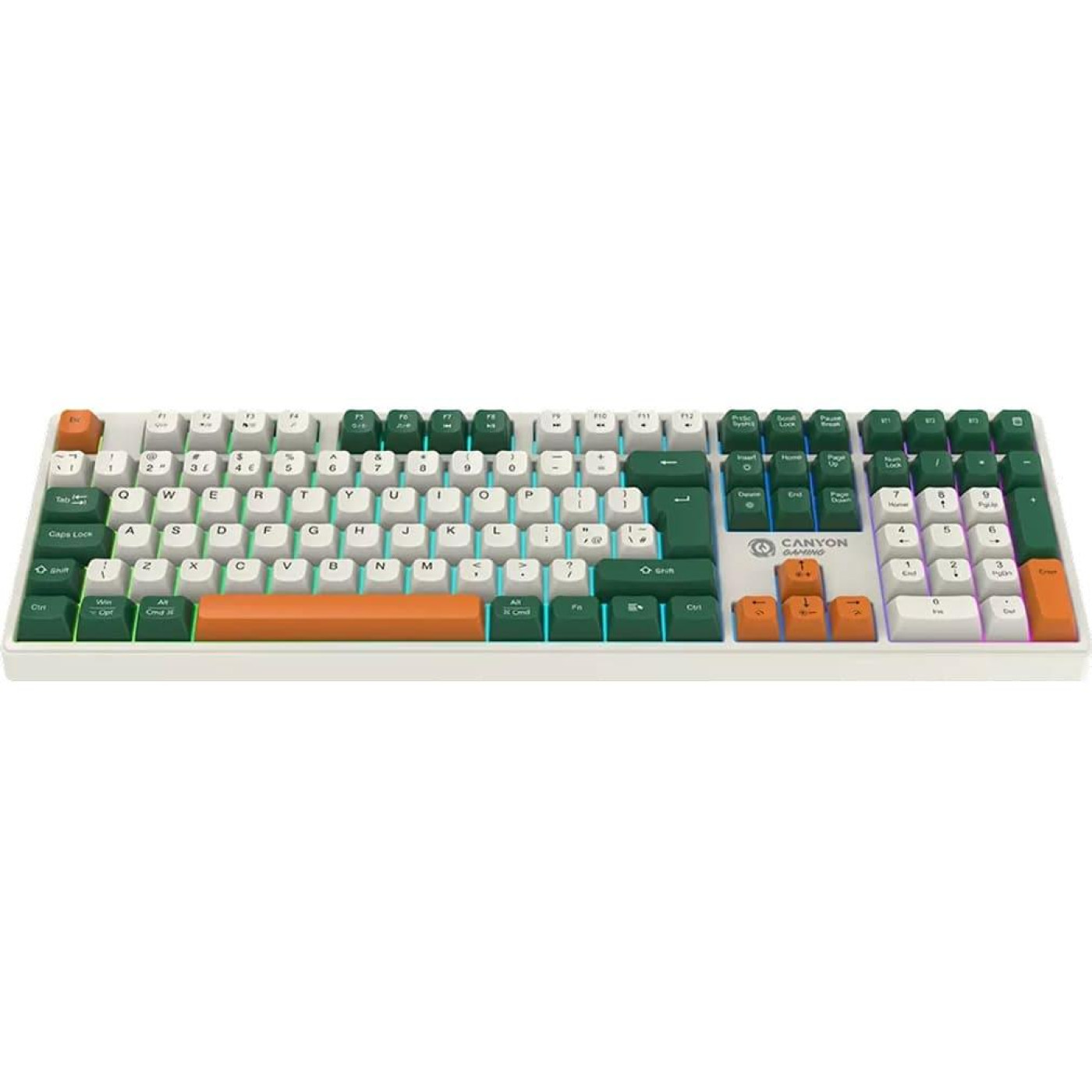 Клавіатура Canyon keyboard Shadder GKW-11 Mech RGB UK/US Wireless White (CND-SKBW11)