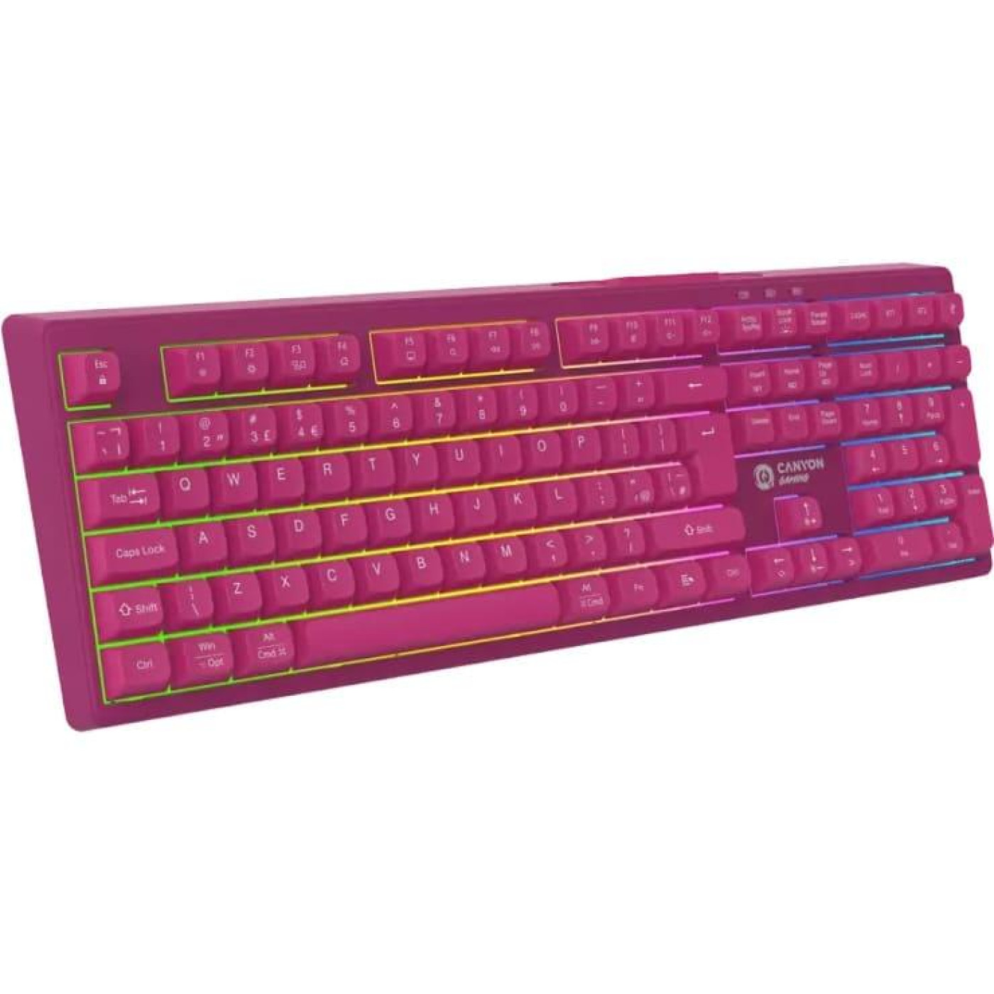 Клавіатура Canyon CND-SKBW2 105keys 2.4G+Bluetooth battery 2000mAh RGB Black (CND-SKBW2)