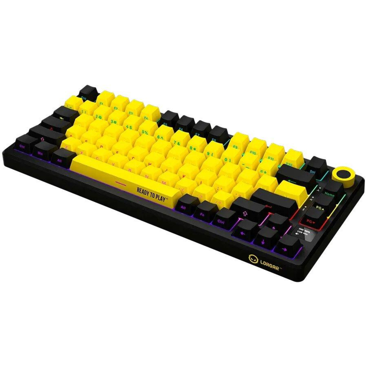 Клавіатура Lorgar KBP7075W Wireless Pro 75% Exploded Black Yellow EN/UA (LRG-KBP7075W-YL-US)