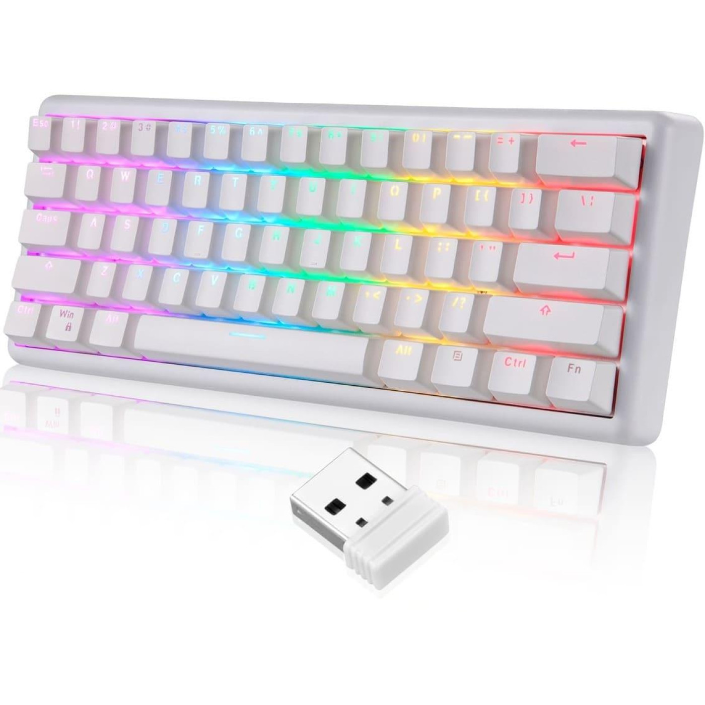 Клавіатура Motospeed SK66 Gateron Red Hot Swap White (mtsk66wmr)