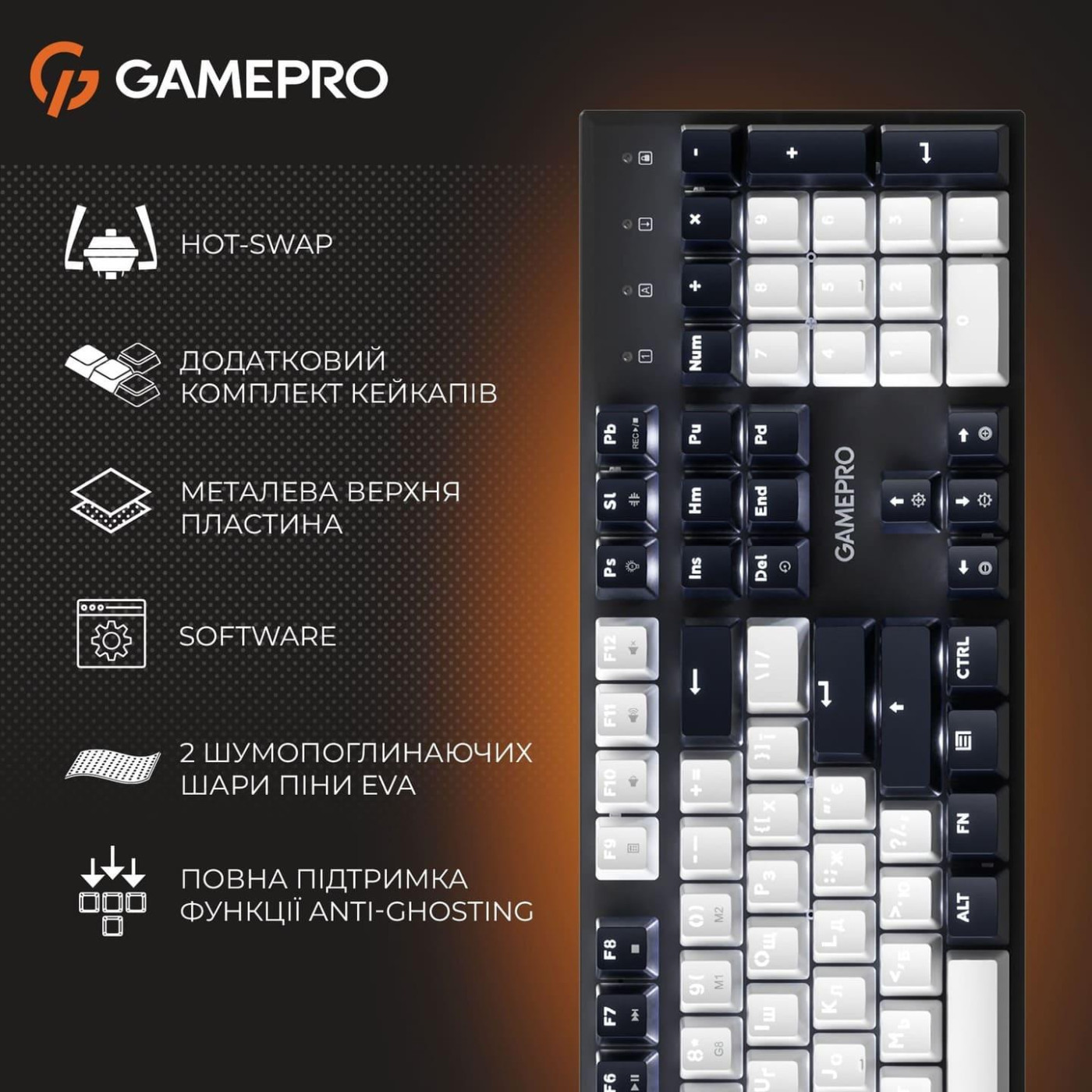 Клавиатура GamePro Genesis Metallic 100% Red switches (MK144B)