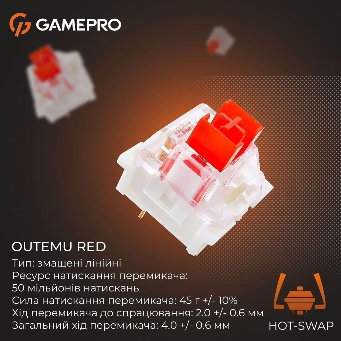 Клавиатура GamePro Genesis Metallic 100% Red switches (MK144G) U1