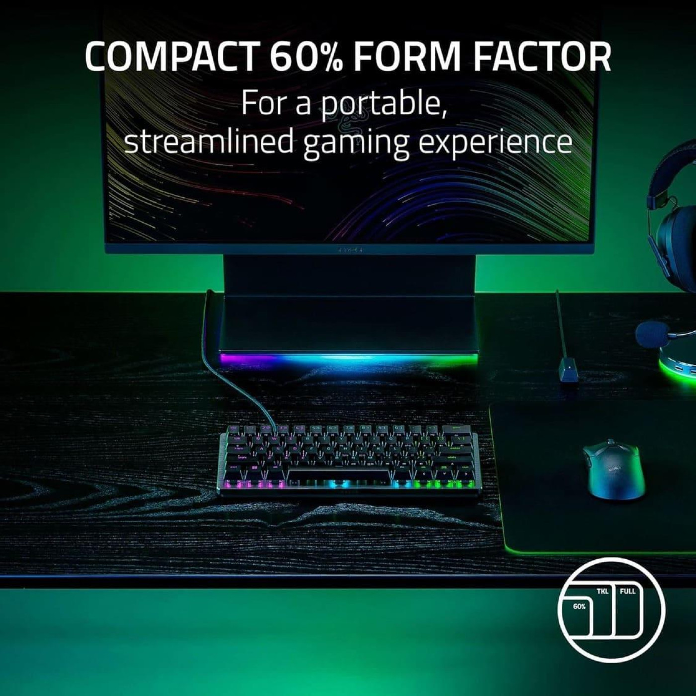Клавіатура Razer Huntsman V3 Pro Mini USB ENG/UKR Black (RZ03-04990100-R3M1)