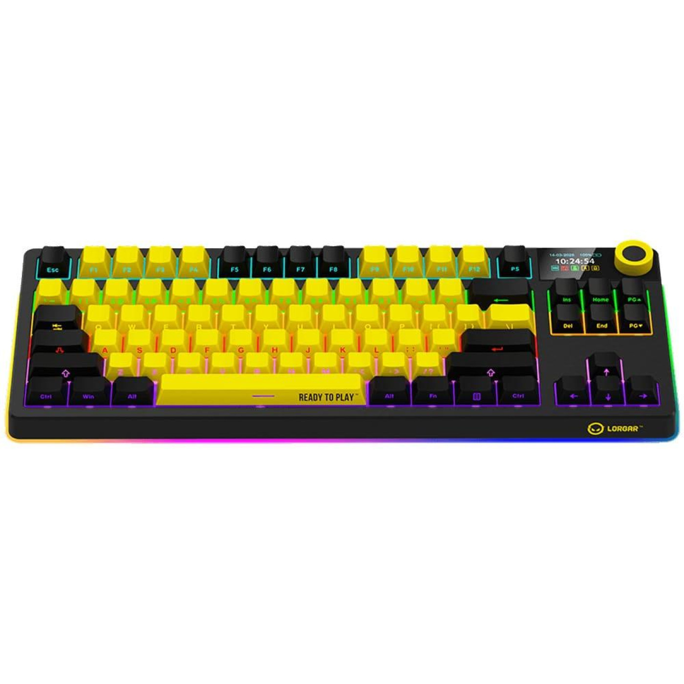 Клавіатура Lorgar KBP70TKLW Pro Wireless TKL EN/UA Black Yellow (LRG-KBP70TKLW-YL-US)