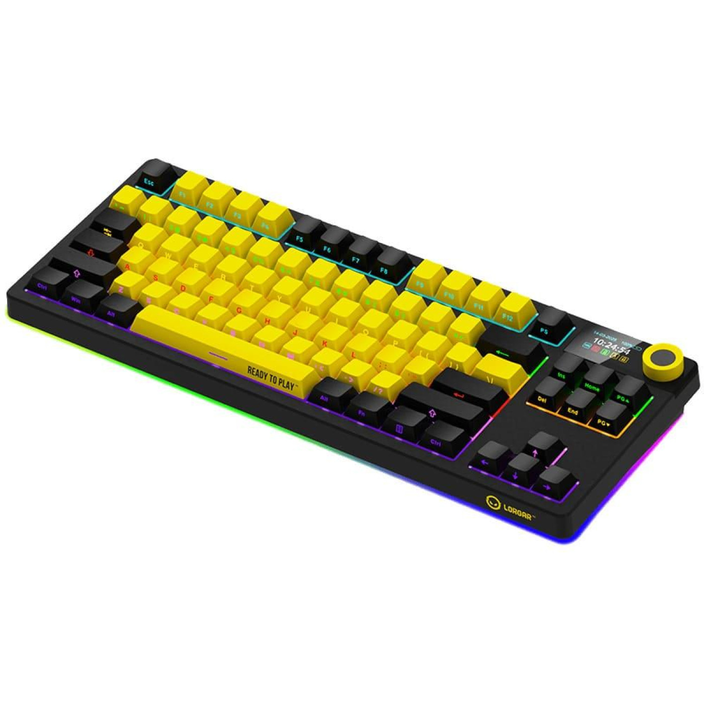 Клавіатура Lorgar KBP70TKLW Pro Wireless TKL EN/UA Black Yellow (LRG-KBP70TKLW-YL-US)