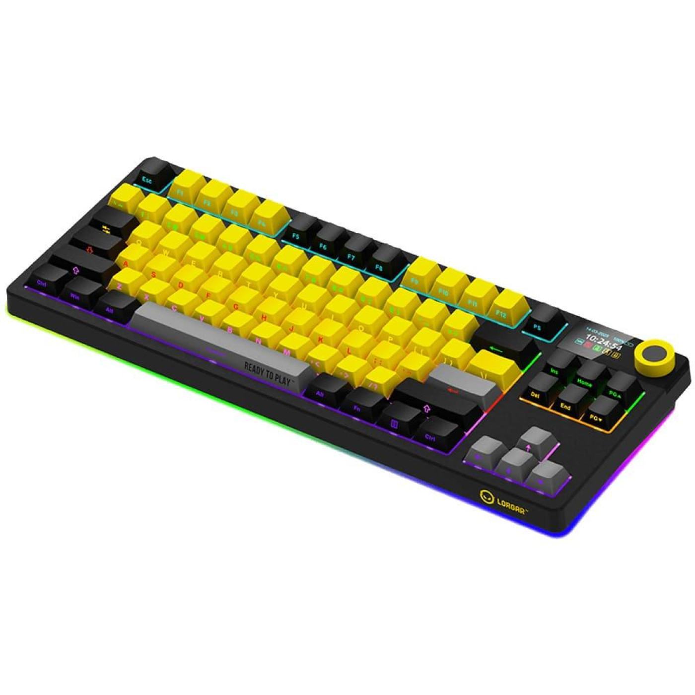 Клавіатура Lorgar KBP70TKLW Pro Wireless TKL EN/UA Black Yellow (LRG-KBP70TKLW-YL-US)