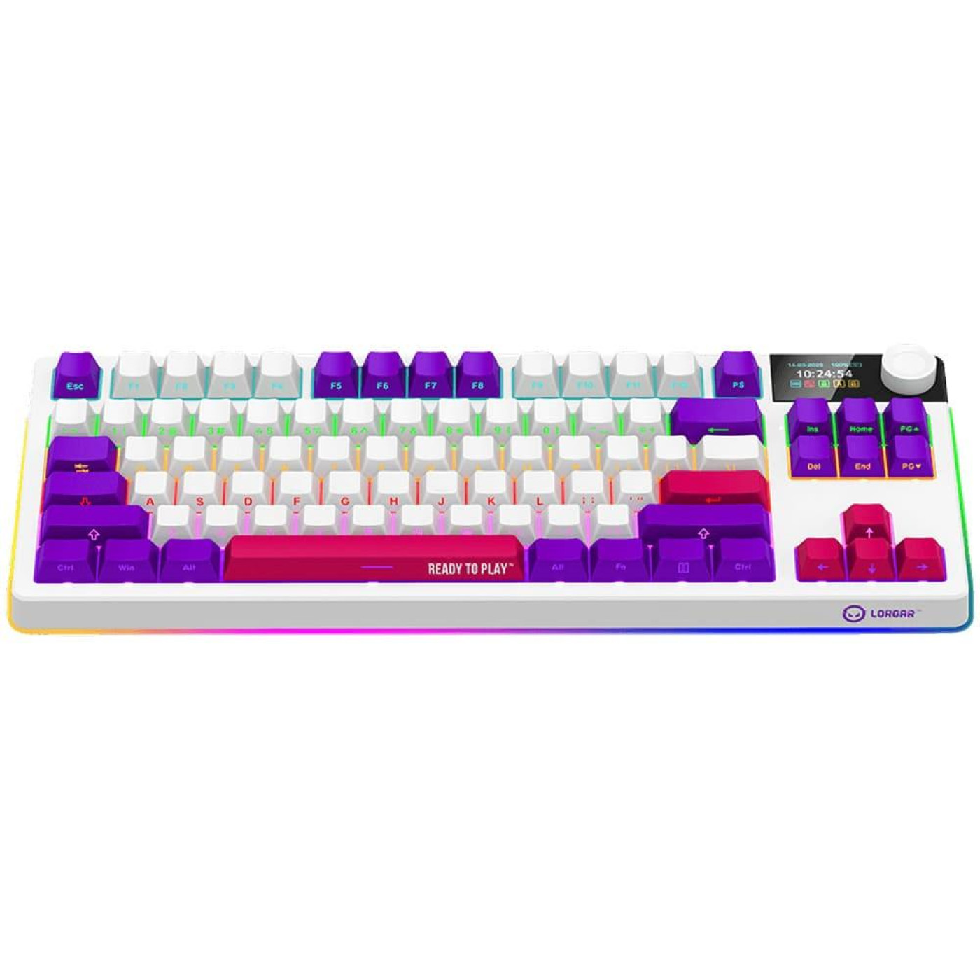 Клавіатура Lorgar KBP70TKLW Pro Wireless TKL EN/UA White (LRG-KBP70TKLW-WH-US)