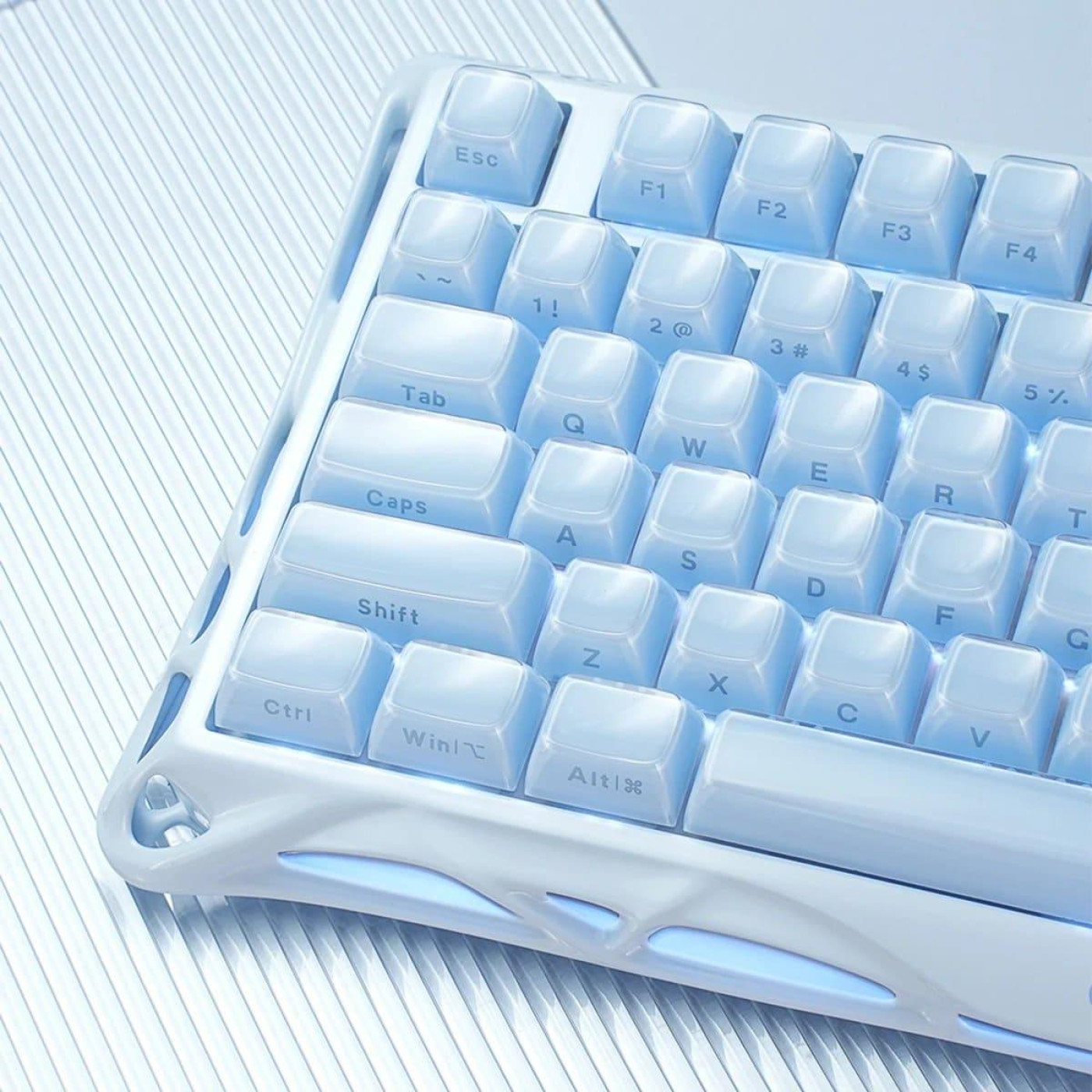 Клавіатура GravaStar Mercury K1 80keys Kailh Cheery Pink EN BT/WL/USB Ice Blue (GSK1_BLU)