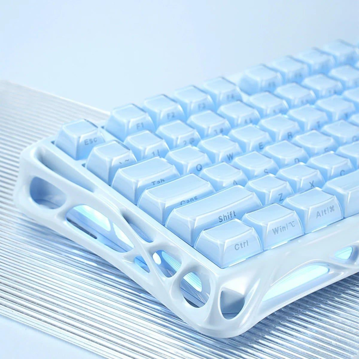 Клавіатура GravaStar Mercury K1 80keys Kailh Cheery Pink EN BT/WL/USB Ice Blue (GSK1_BLU)