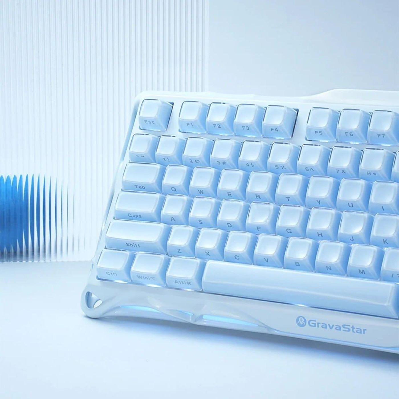Клавіатура GravaStar Mercury K1 80keys Kailh Cheery Pink EN BT/WL/USB Ice Blue (GSK1_BLU)