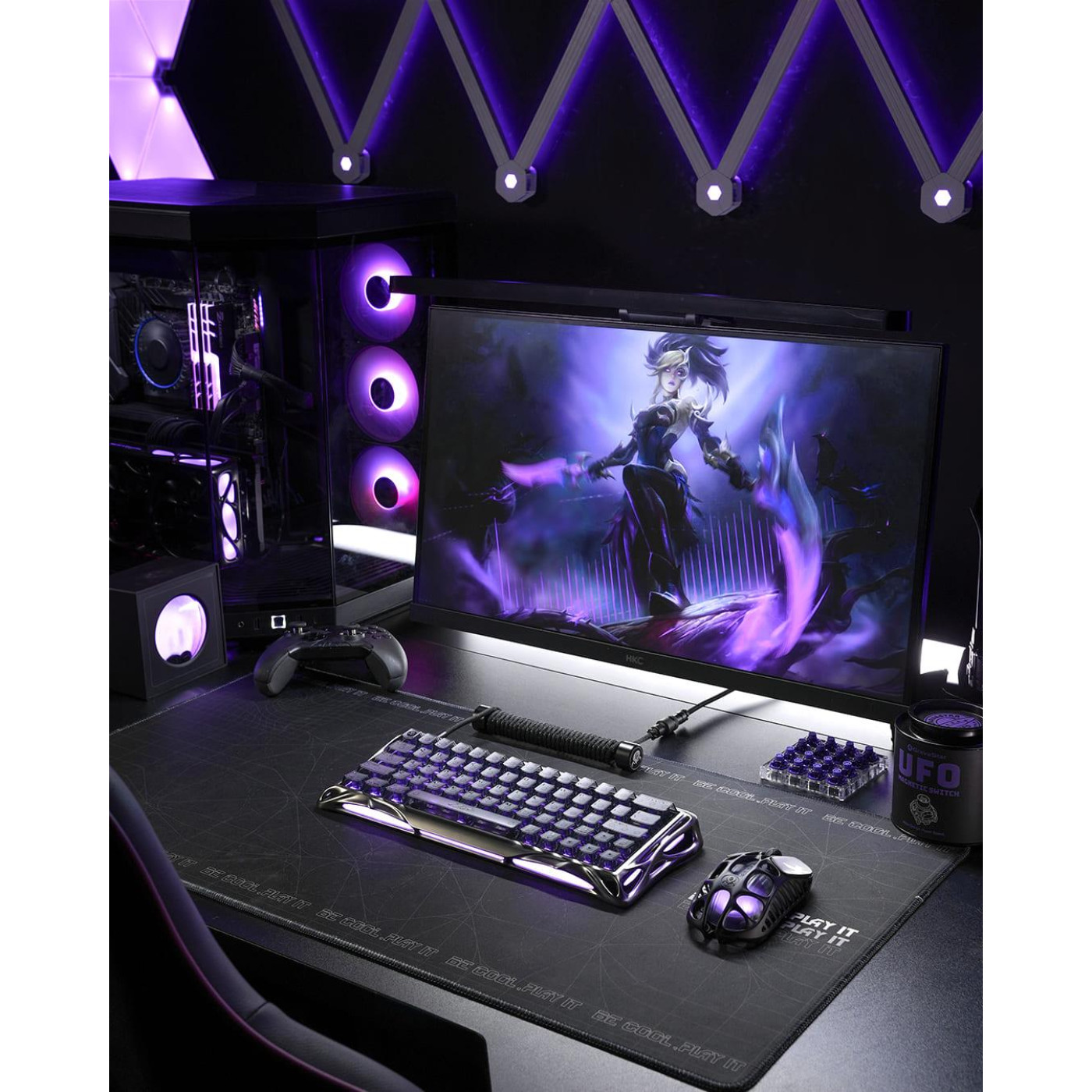 Клавіатура GravaStar Mercury V60 UFO Magnetic Gaming 8K USB-A RGB Gunmetal Smok (GSV60PRO_XTAL_S_BLK)