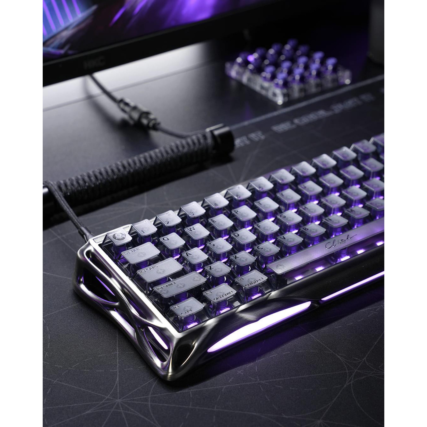 Клавіатура GravaStar Mercury V60 UFO Magnetic Gaming 8K USB-A RGB Gunmetal Smok (GSV60PRO_XTAL_S_BLK)