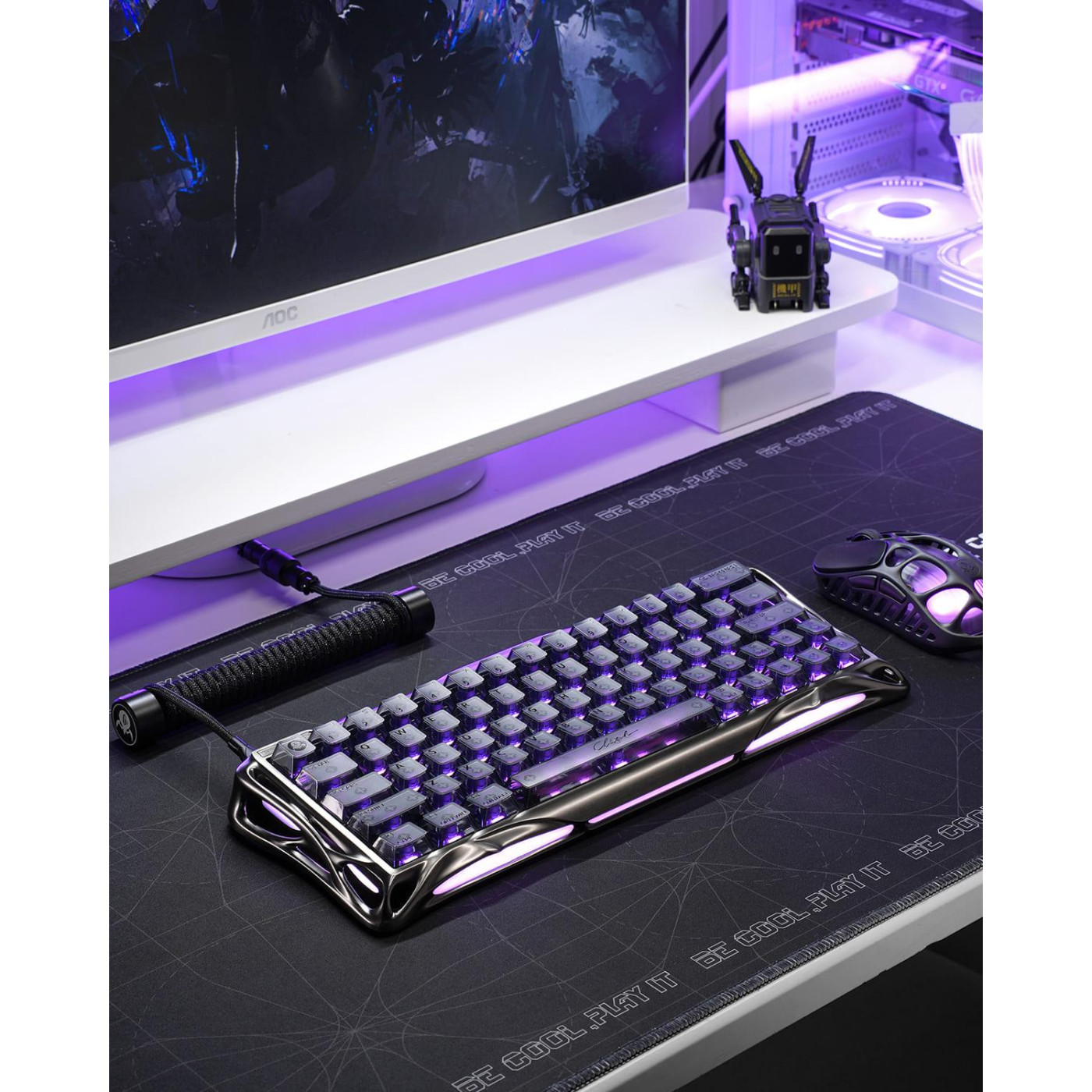 Клавіатура GravaStar Mercury V60 UFO Magnetic Gaming 8K USB-A RGB Gunmetal Smok (GSV60PRO_XTAL_S_BLK)