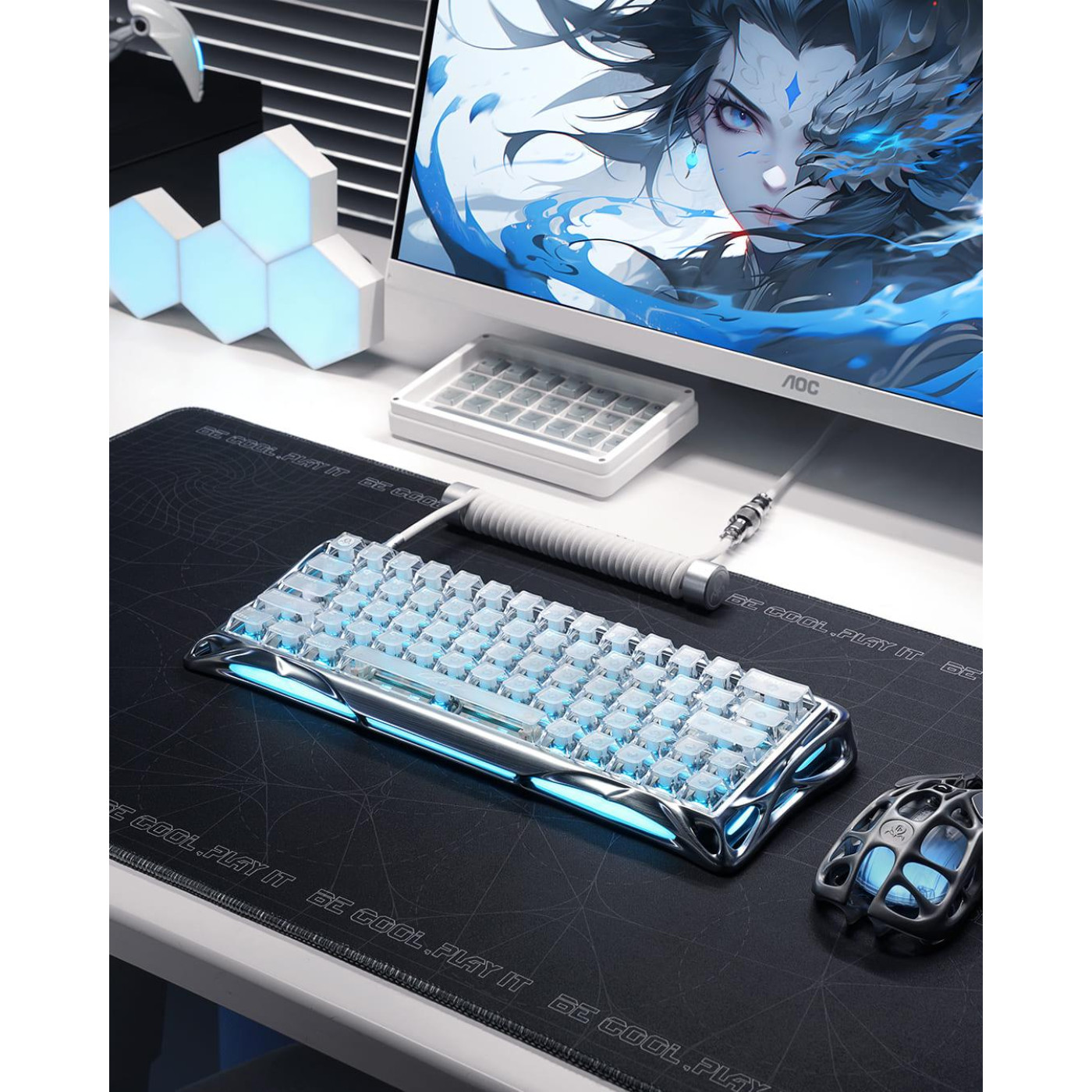 Клавіатура GravaStar Mercury V60 UFO Magnetic Gaming 8K USB-A RGB Silver Frost (GSV60PRO_XTAL_S_SLV)