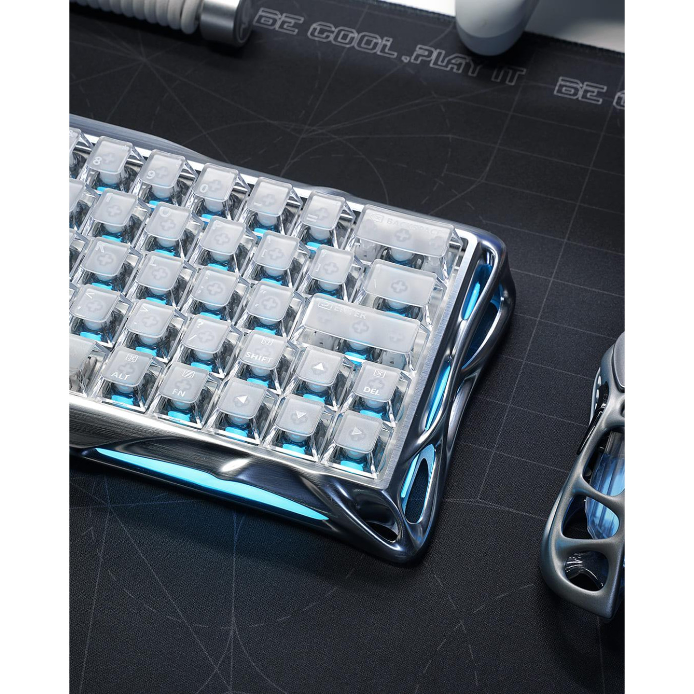 Клавіатура GravaStar Mercury V60 UFO Magnetic Gaming 8K USB-A RGB Silver Frost (GSV60PRO_XTAL_S_SLV)
