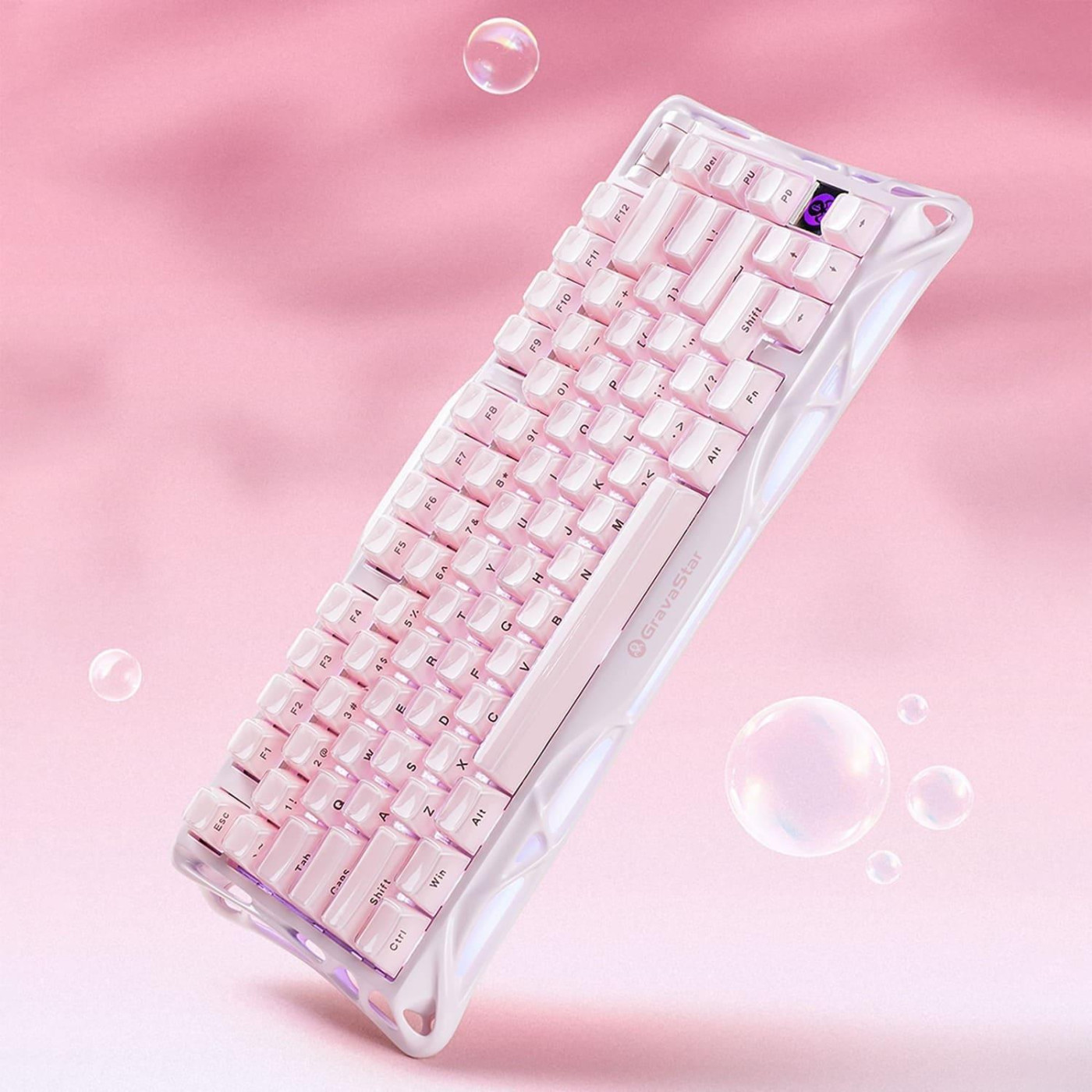 Клавіатура GravaStar Mercury K1 x Kailh Cheery Pink EN BT/WL/USB Sakura Pink (GSK1_P_PNK)