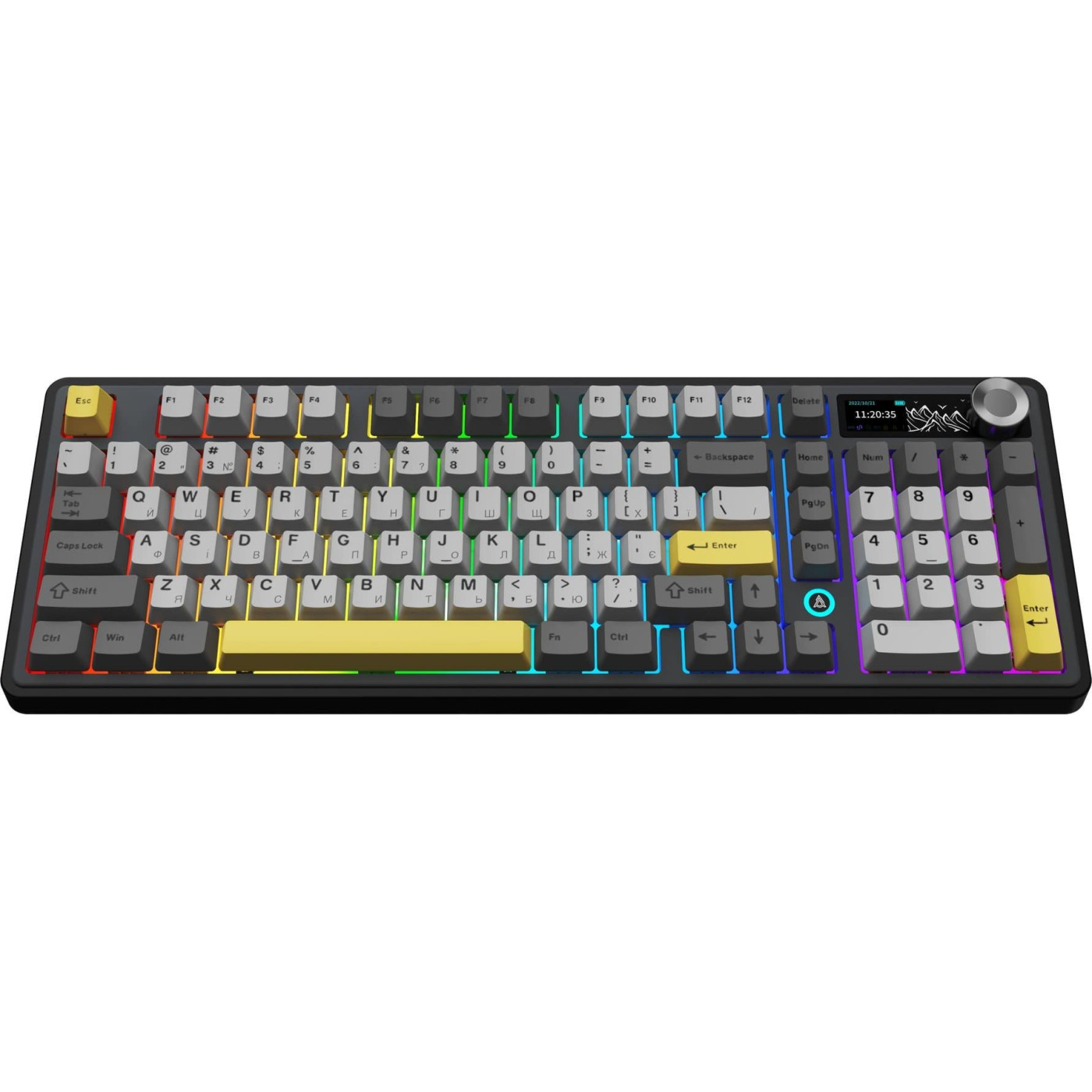 Клавиатура Ajazz AK980 V2 Gift Switch V2 Black Gray Yellow (AK980-V2-G-BGY)