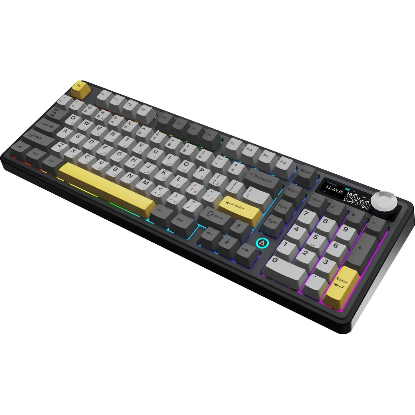 Клавиатура Ajazz AK980 V2 Gift Switch V2 Black Gray Yellow (AK980-V2-G-BGY)