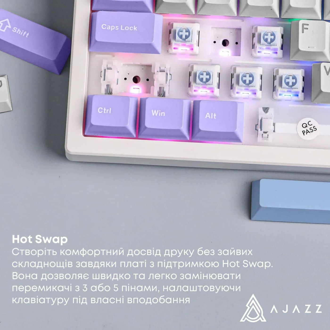 Клавиатура Ajazz AK980 V2 Gift Switch V2 Purple White Blue (AK980-V2-G-PWB)