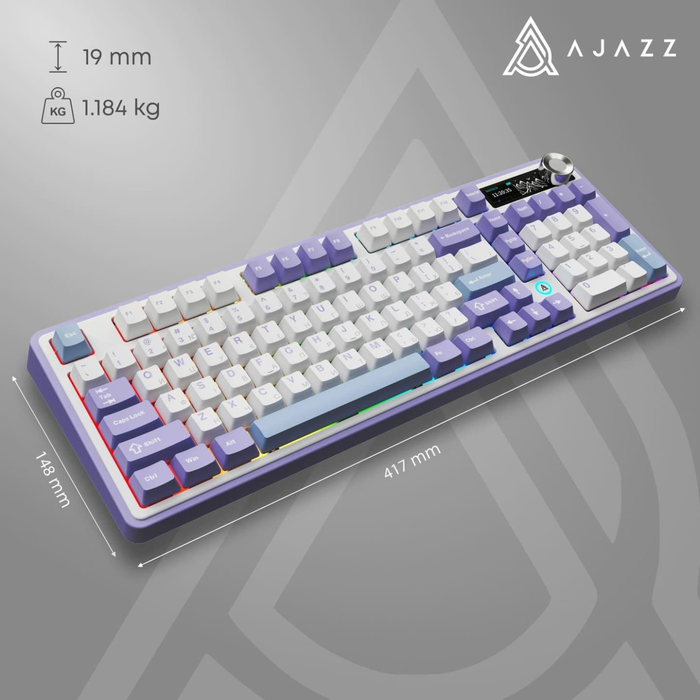 Клавиатура Ajazz AK980 V2 Gift Switch V2 Purple White Blue (AK980-V2-G-PWB)