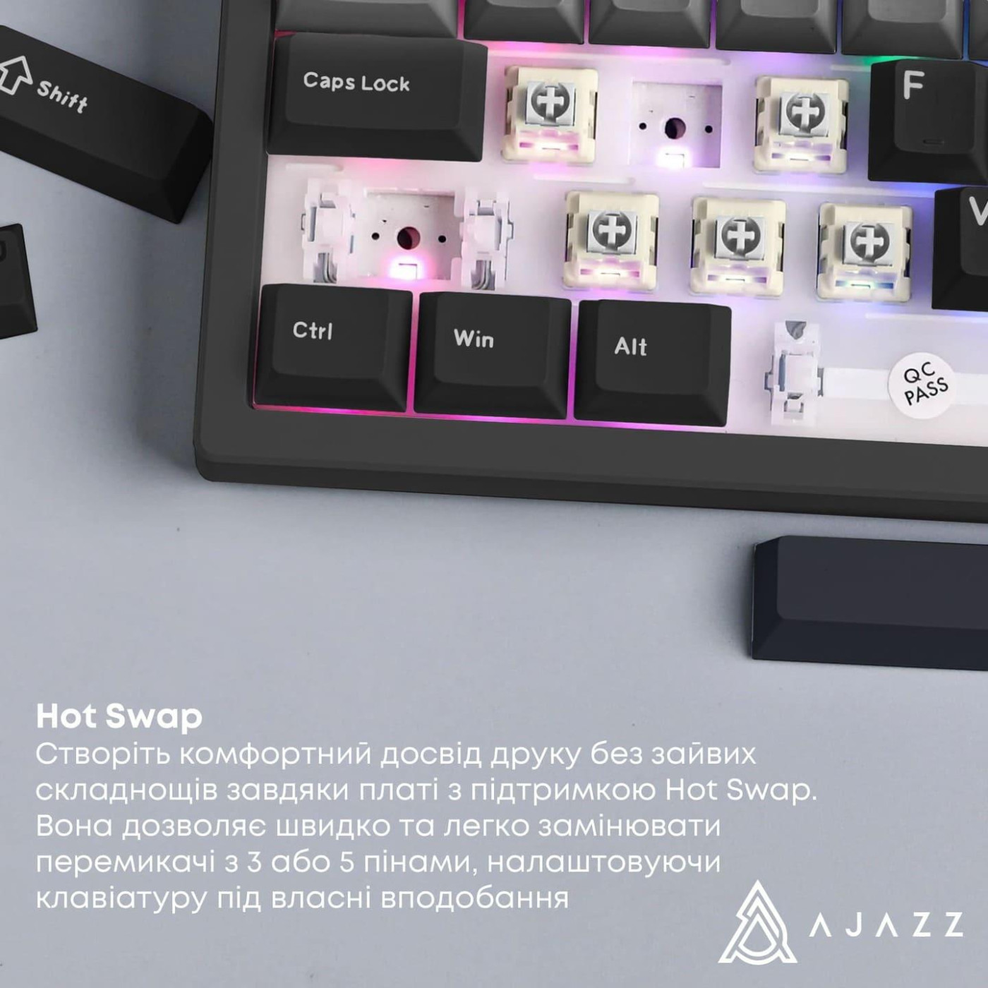 Клавиатура Ajazz AK650 Day Dream switches Gradient Black Gray (AK650-DD-BG)