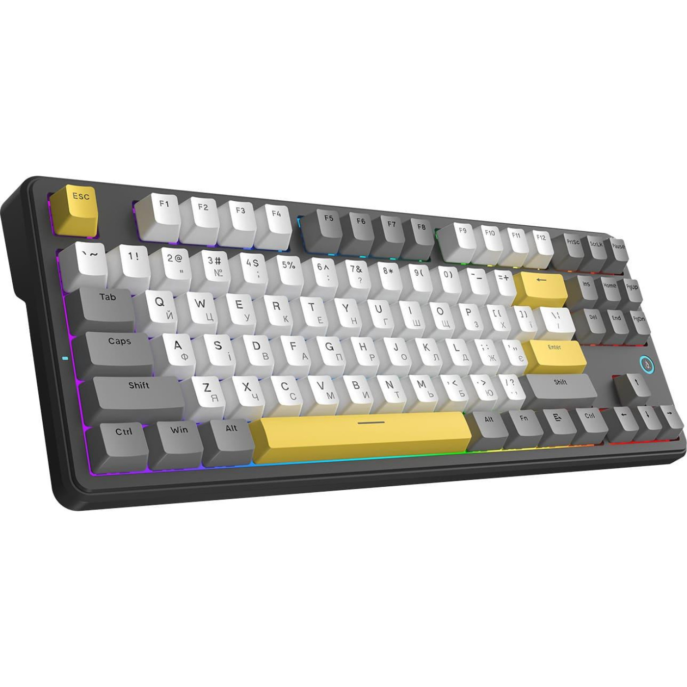 Клавіатура Ajazz AK870 V2 Flying Fish switches Black Gray Yellow (AK870-V2-FF-BGY)