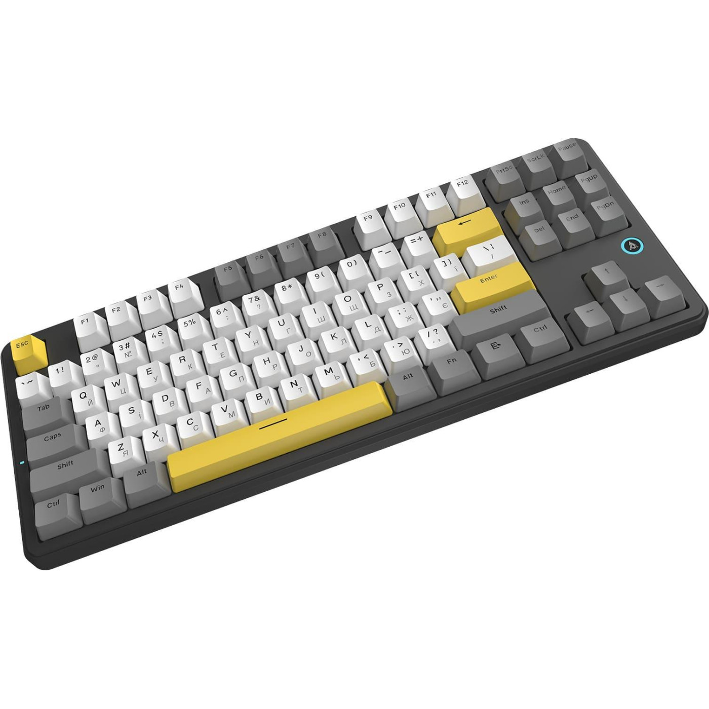Клавіатура Ajazz AK870 V2 Flying Fish switches Black Gray Yellow (AK870-V2-FF-BGY)