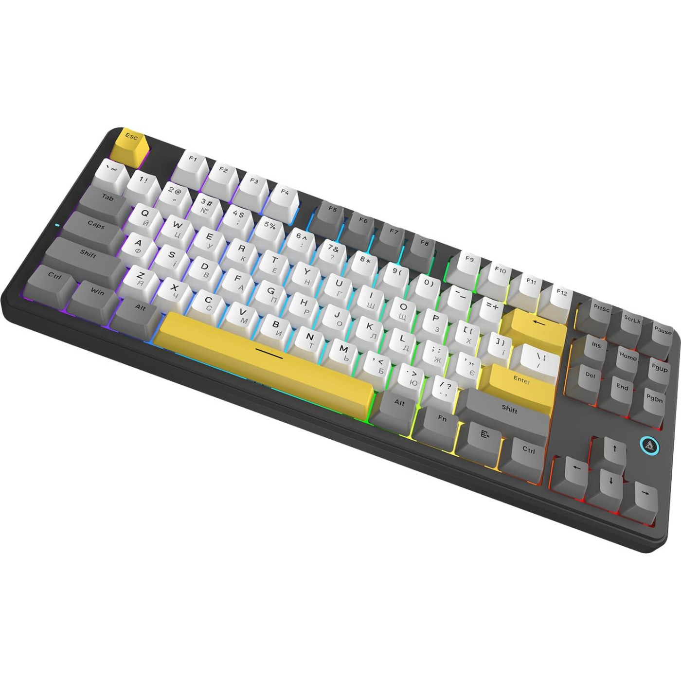 Клавіатура Ajazz AK870 V2 Flying Fish switches Black Gray Yellow (AK870-V2-FF-BGY)