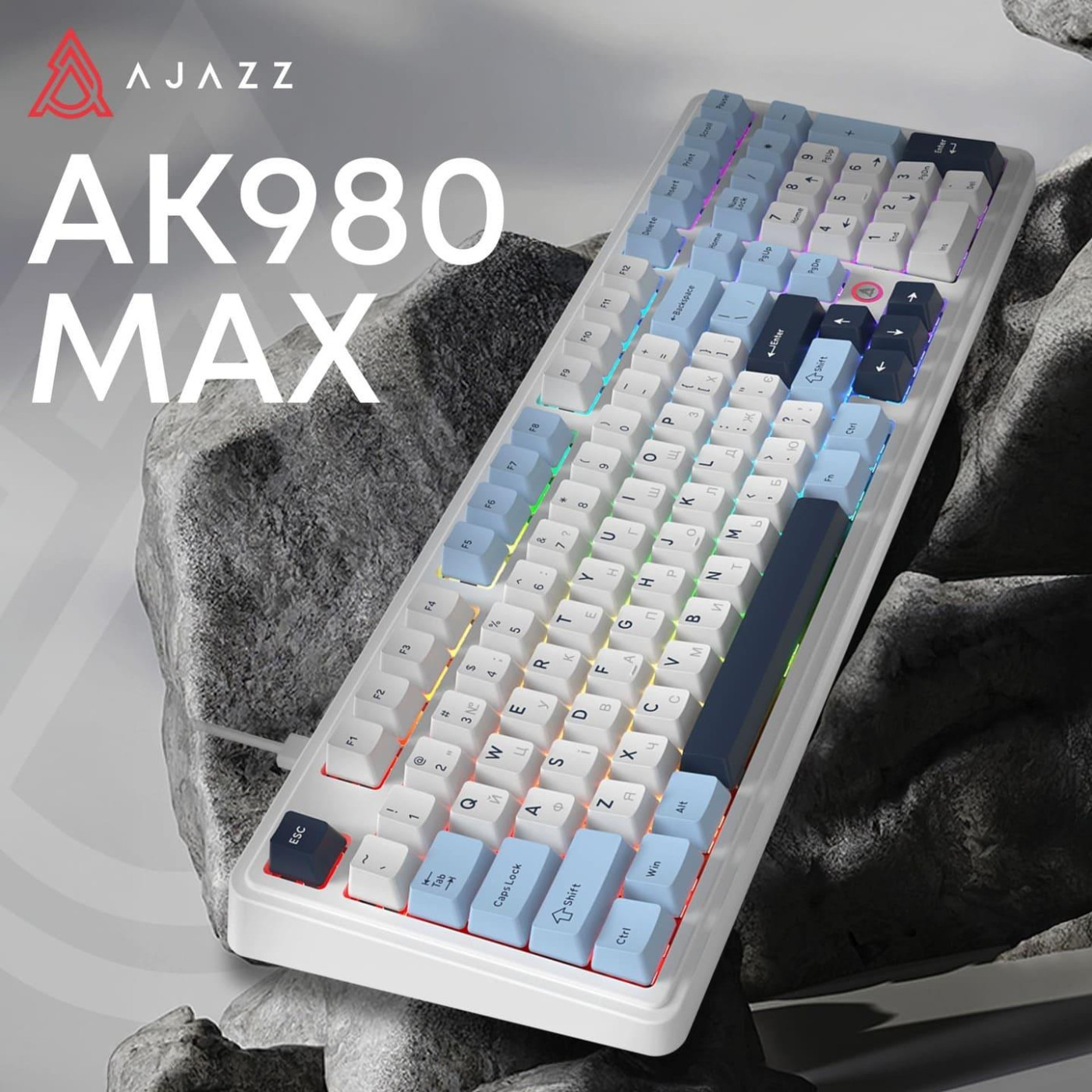Клавиатура Ajazz AK980 MAX Magnetic switches Blue White Dark Blue (AK980-MAX-M-BWD (AK980-MAX-M-BWDB)