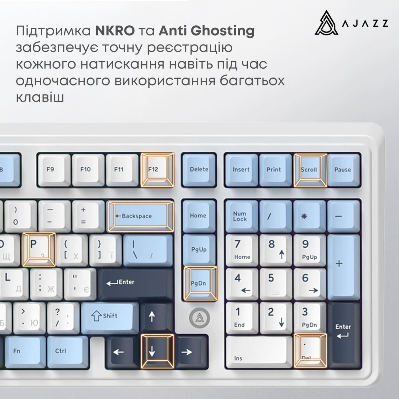 Клавиатура Ajazz AK980 MAX Magnetic switches Blue White Dark Blue (AK980-MAX-M-BWD (AK980-MAX-M-BWDB)