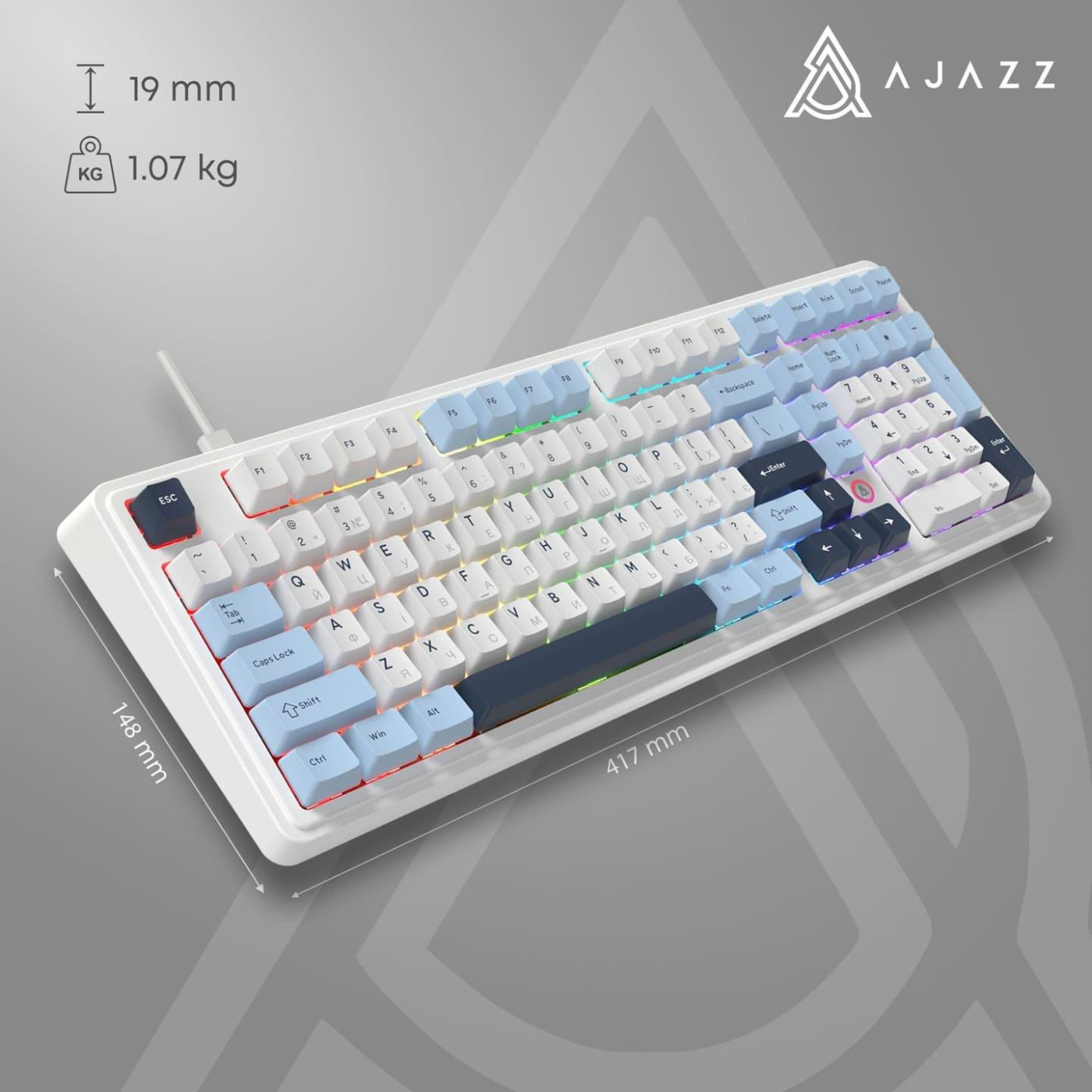 Клавиатура Ajazz AK980 MAX Magnetic switches Blue White Dark Blue (AK980-MAX-M-BWD (AK980-MAX-M-BWDB)