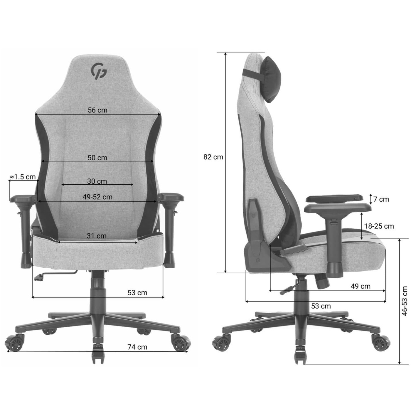 Игровое кресло GamePro GC715LG Linen fabric Light grey (GC715LG)