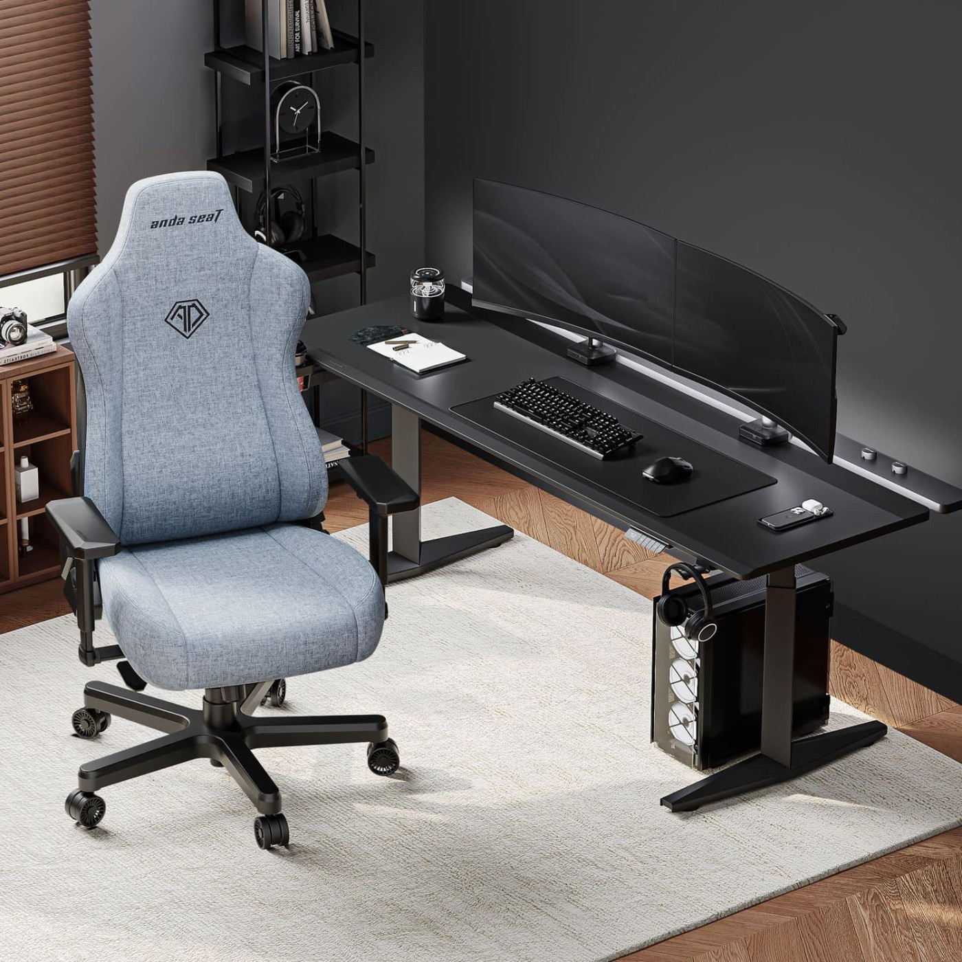 Ігрове крісло Anda Seat Kaiser 3E XL Gray Blue Fabric (AD23YC-XL-09-T-CF-T01)