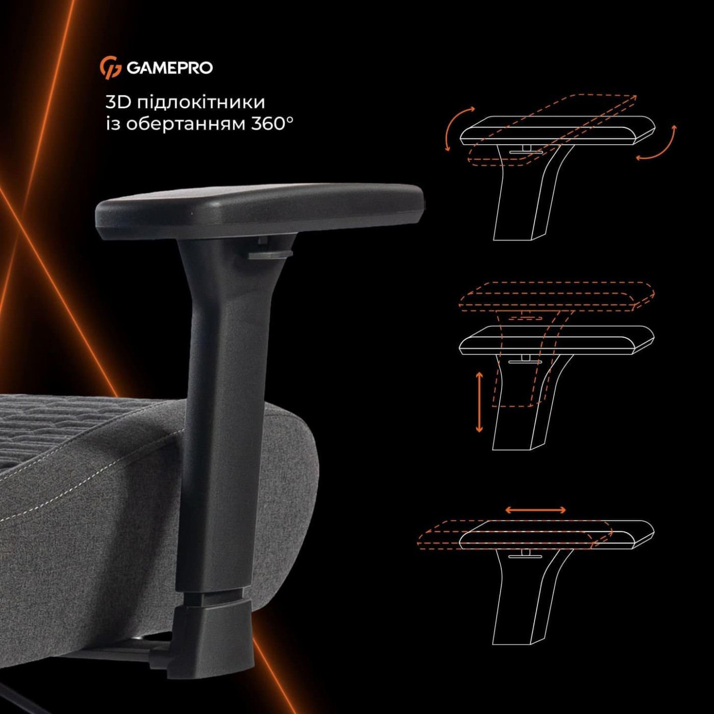 Игровое кресло GamePro GC760DG Fabric Dark Gray (GC760DG)