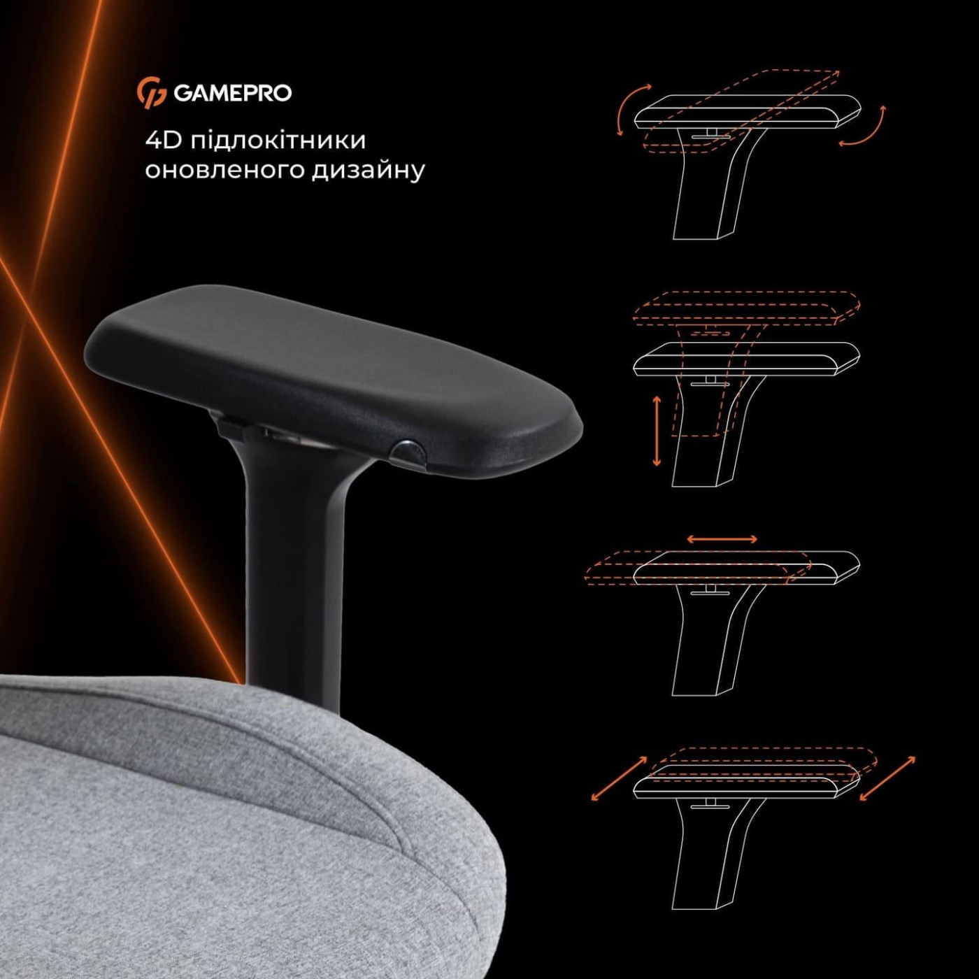 Игровое кресло GamePro GC925G Gray Black (GC925G)