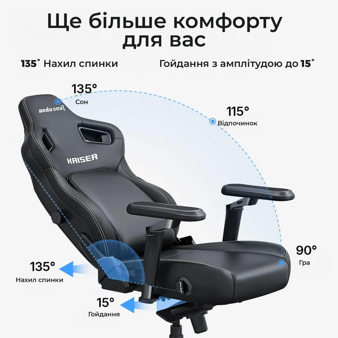 Игровое кресло Anda Seat Kaiser 4 V2 Size XL Dark Gray Fabric (AD12YDDC-XLL-20-GB-CF-03)