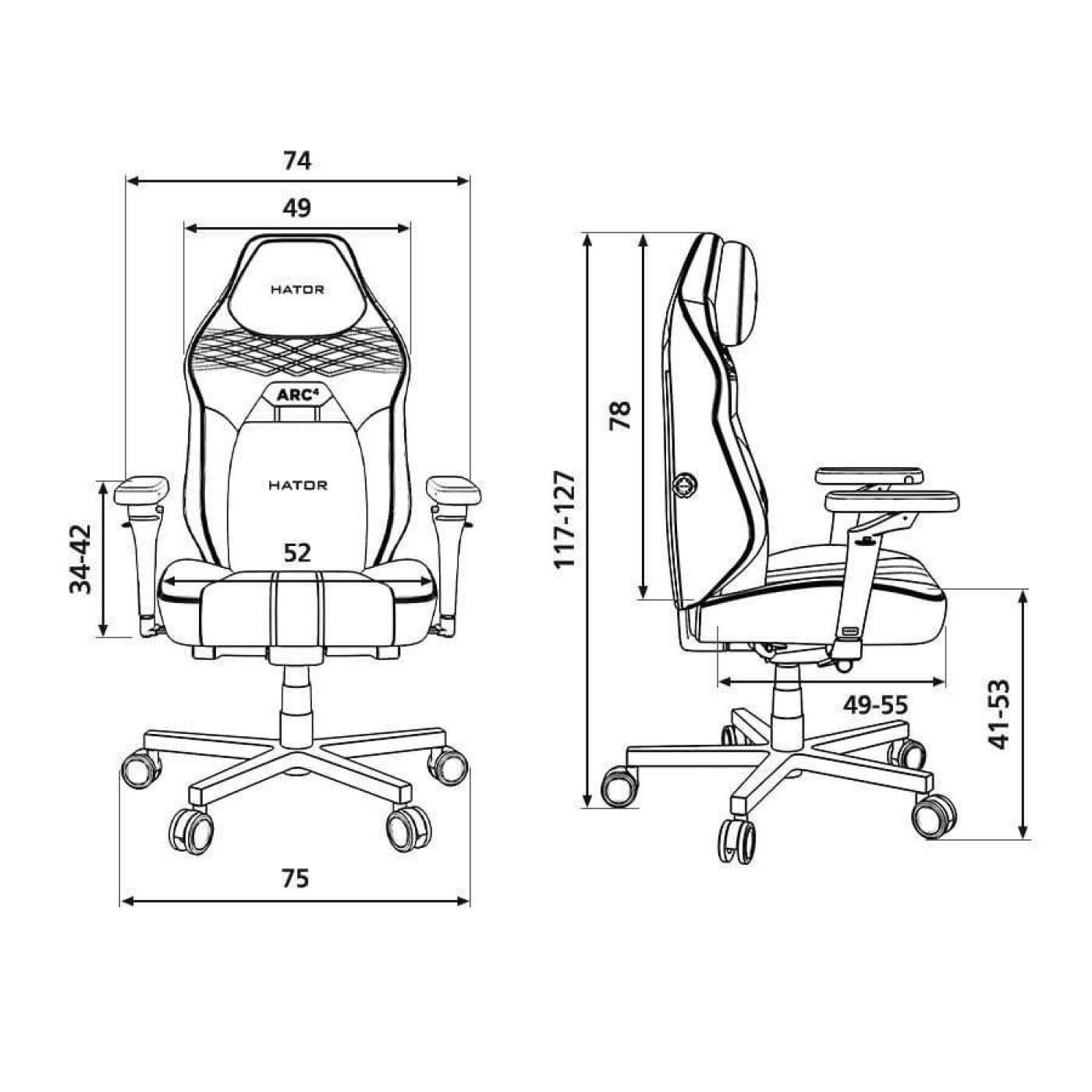 Ігрове крісло HATOR Arc 4 L Velour Black (HTC4440L)