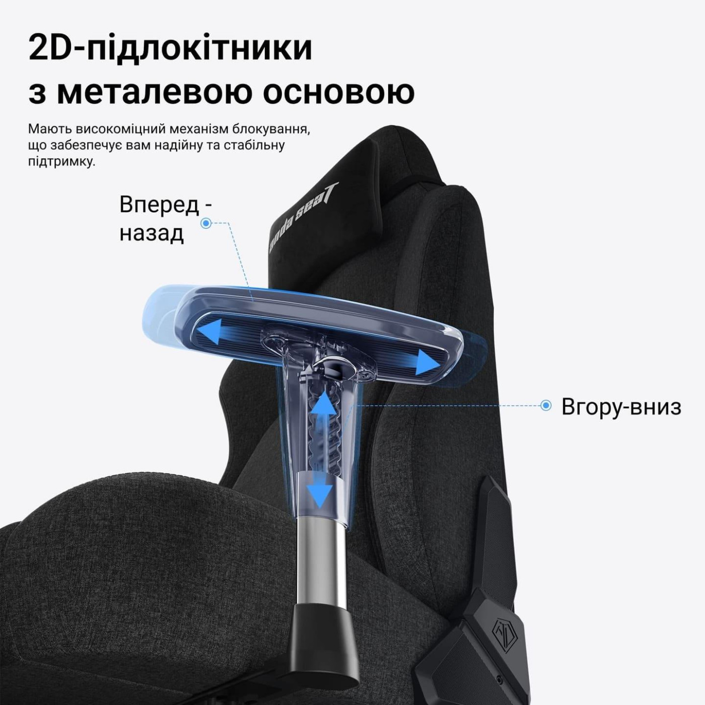 Ігрове крісло Anda Seat Phantom 4 L Black Fabric (AD18YSD-72-B-F-B01)