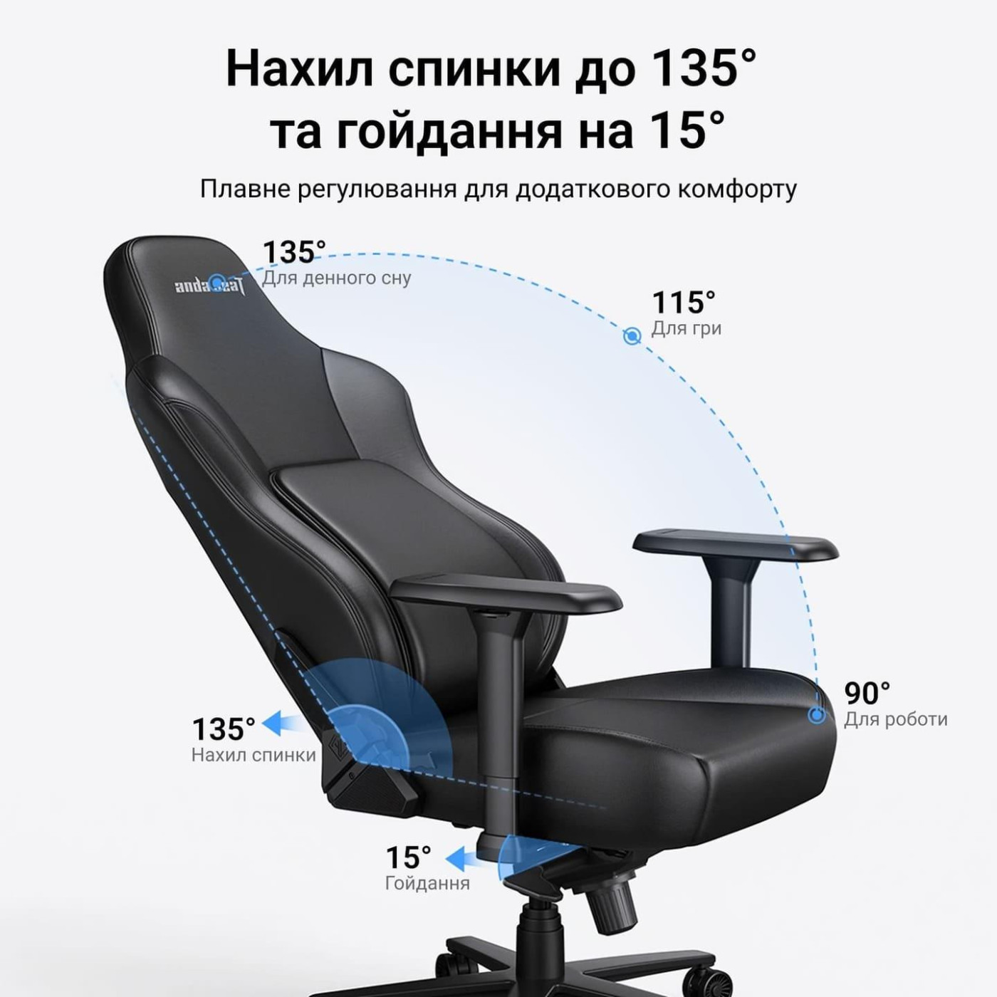 Ігрове крісло Anda Seat Phantom 4 Pro L Gray Fabric (AD18YSDC-72-G-F-G02)