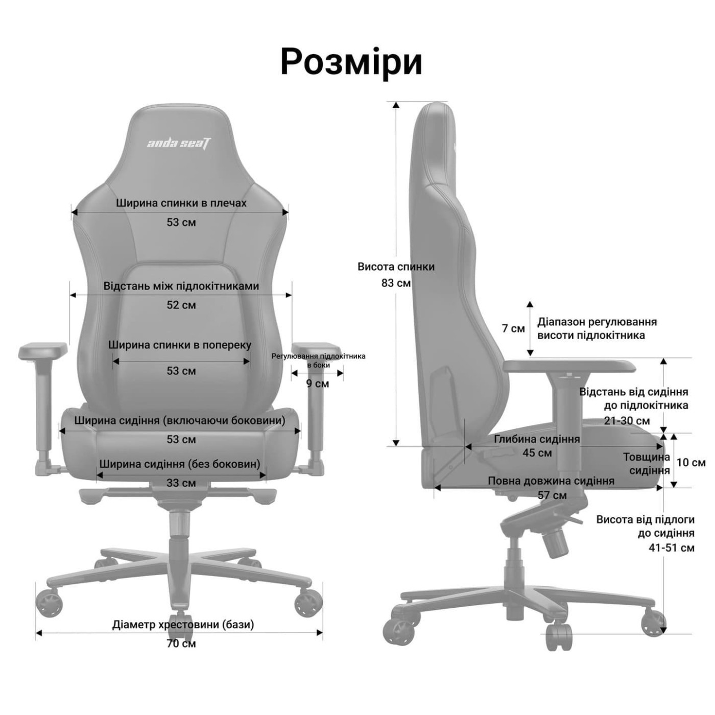 Ігрове крісло Anda Seat Phantom 4 Pro L Gray Fabric (AD18YSDC-72-G-F-G02)