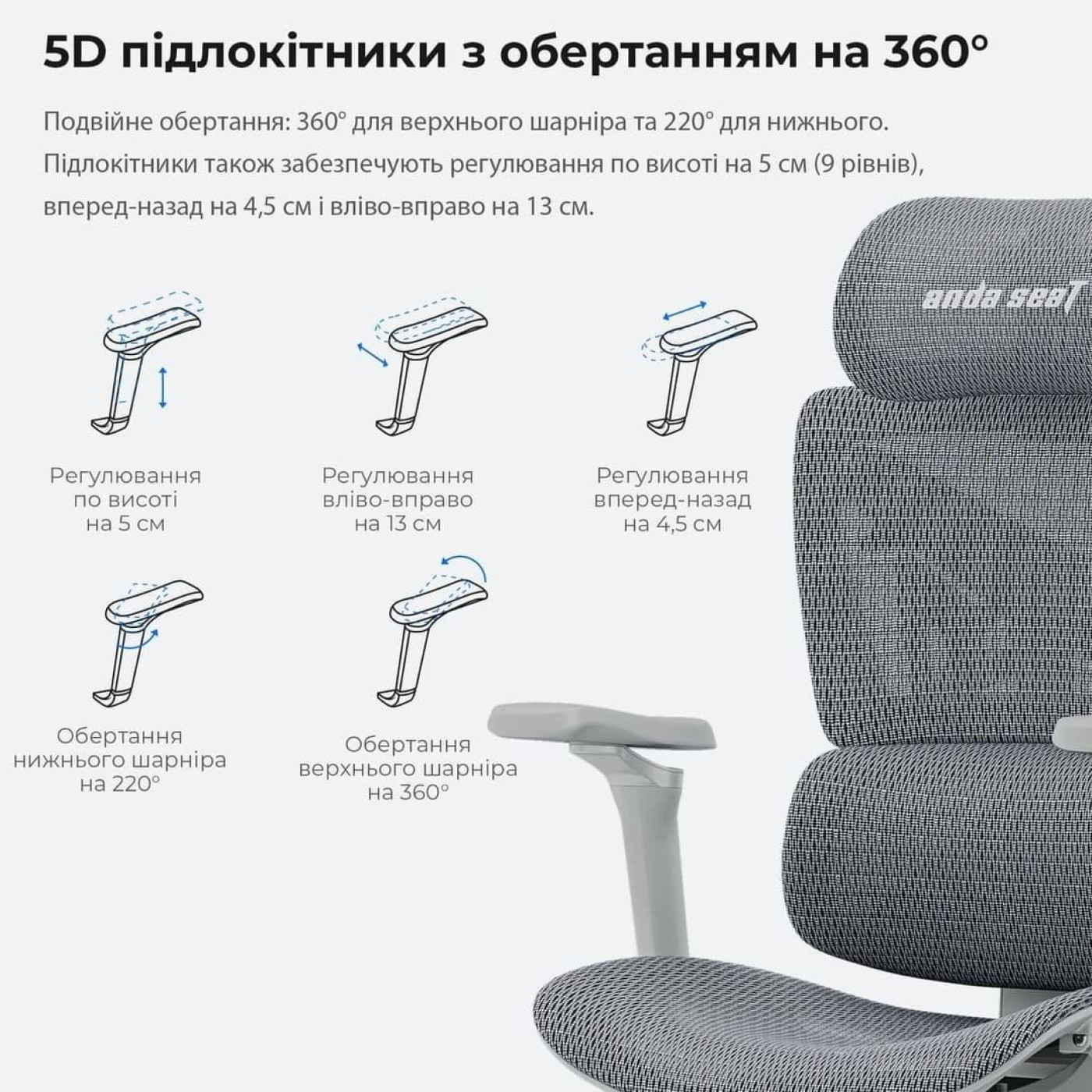 Игровое кресло Anda Seat X-Air Pro Size XL Mesh Gray (AD-WY-01-GGF-G01)