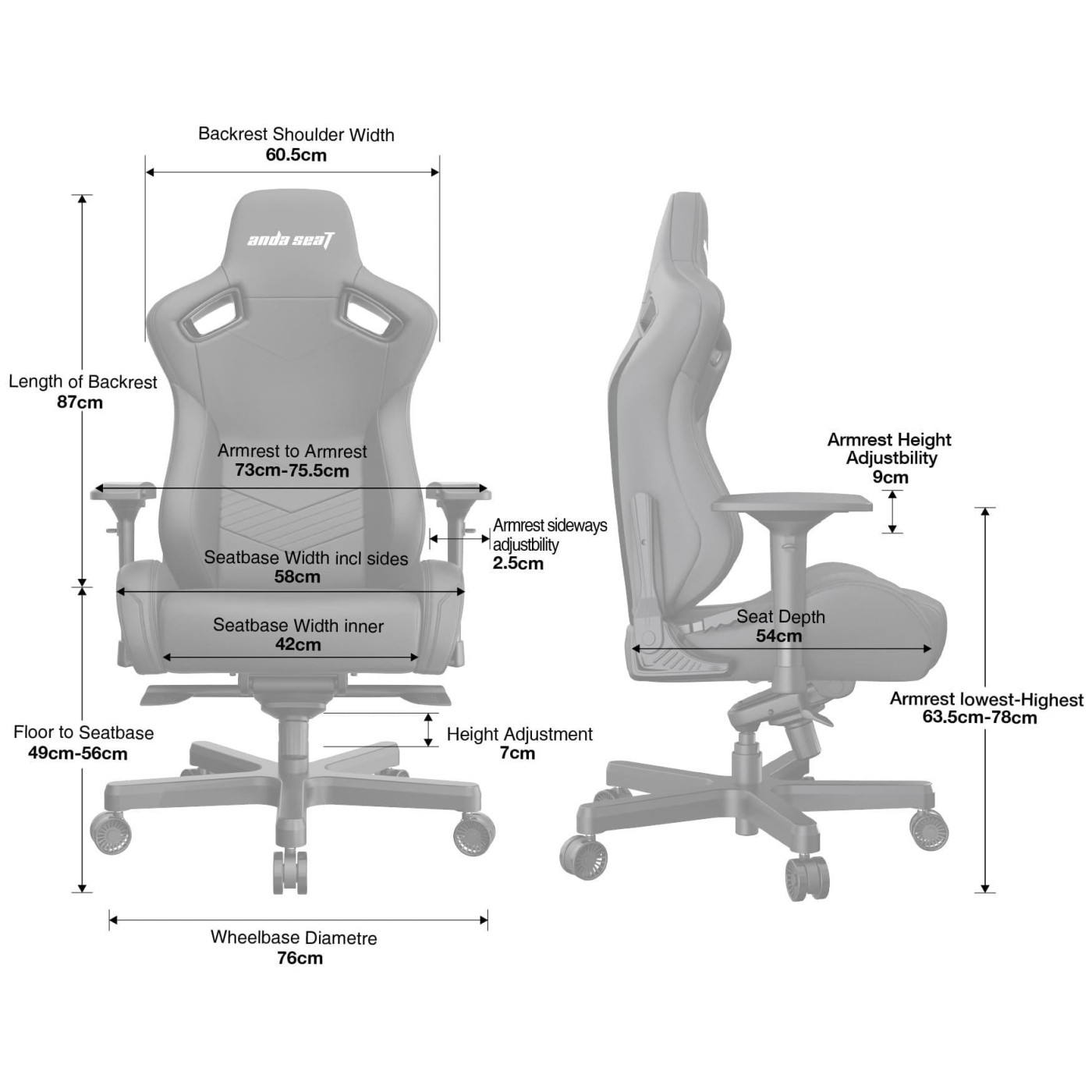 Игровое кресло Anda Seat Kaiser 2 XL White (AD12XL-07-W-PV-W01)