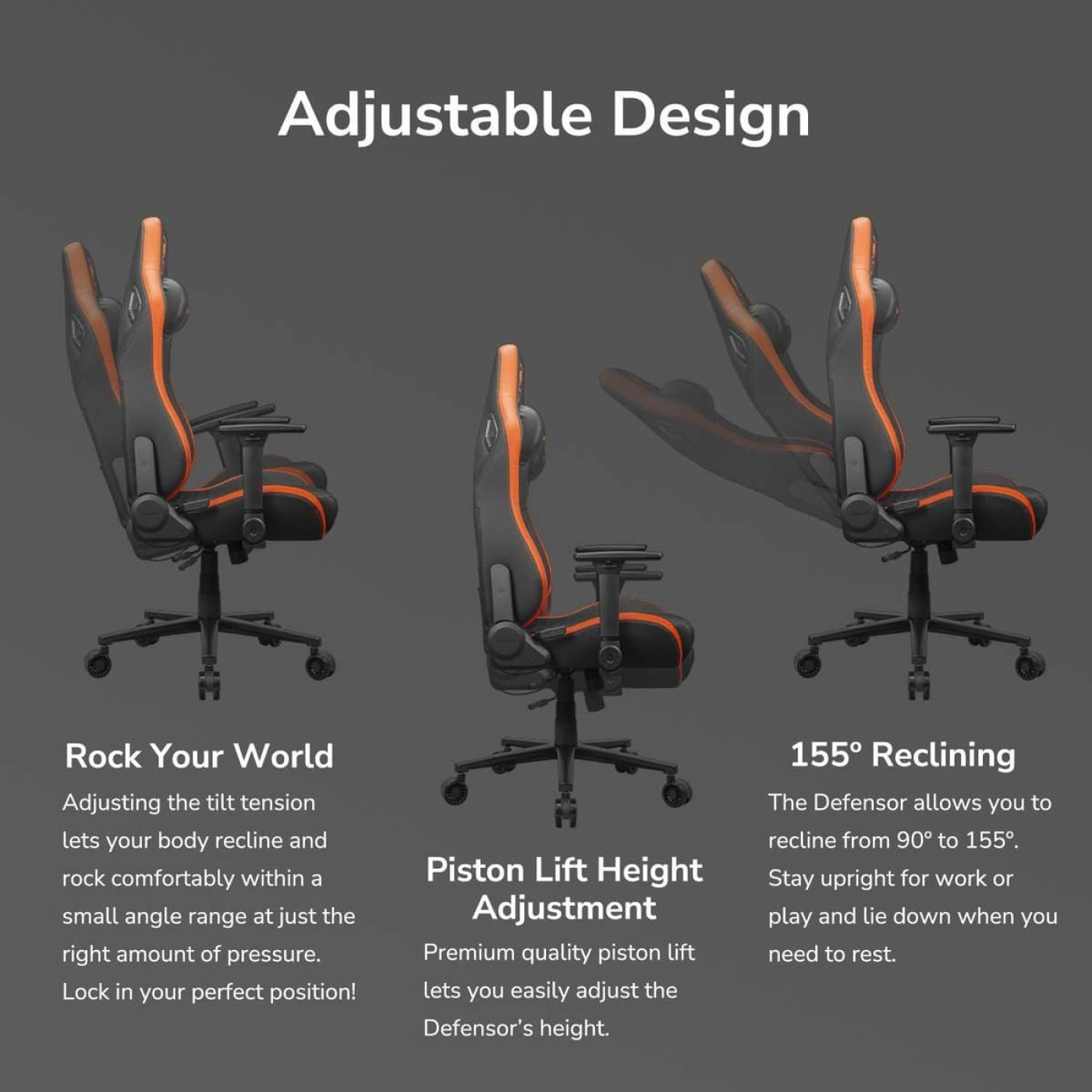 Ігрове крісло Cougar Defensor Black Orange (DEFENSOR)