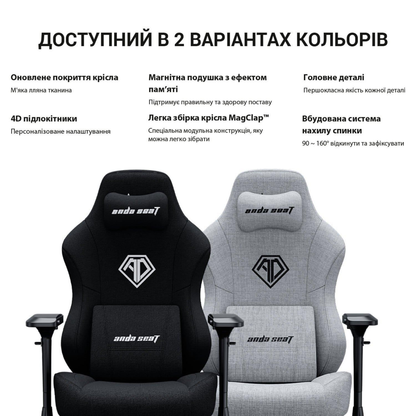 Игровое кресло Anda Seat Phantom 3 Pro L Black (AD18YC-06-B-F)