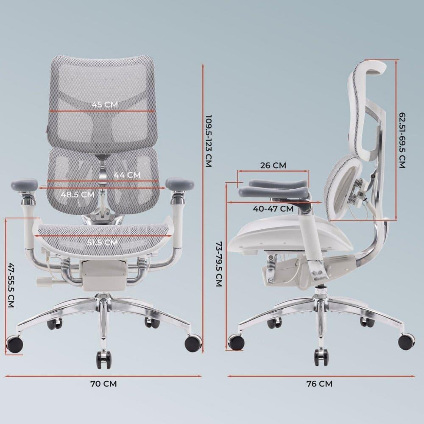 Игровое кресло Sihoo DORO S300 Mesh Light Grey (S300-M202)