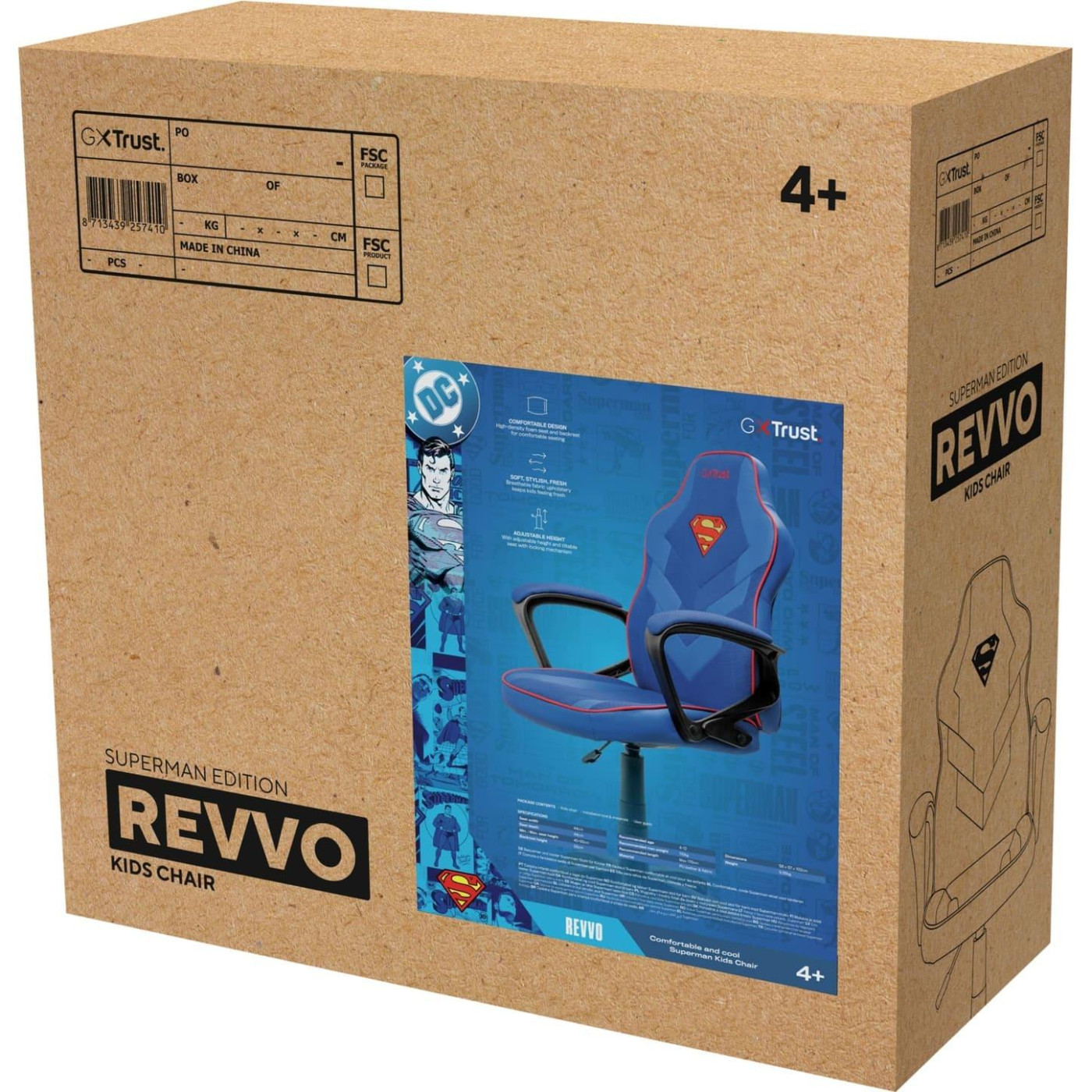 Ігрове крісло Trust GXT 703SM Revvo Foldable Armrests Blue (25741_TRUST)